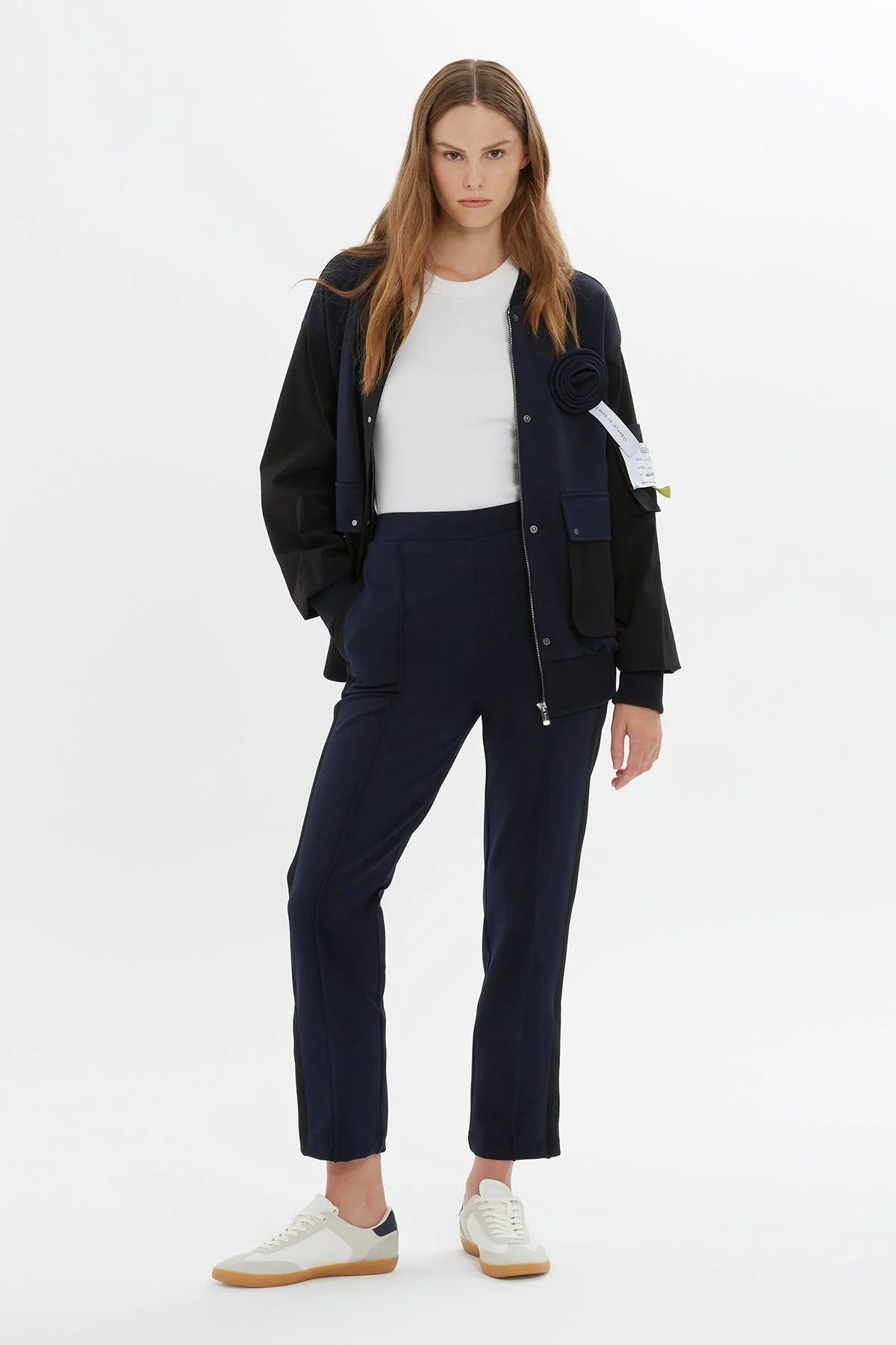 Navy Rose-Detail Sweatshirt - Image 2