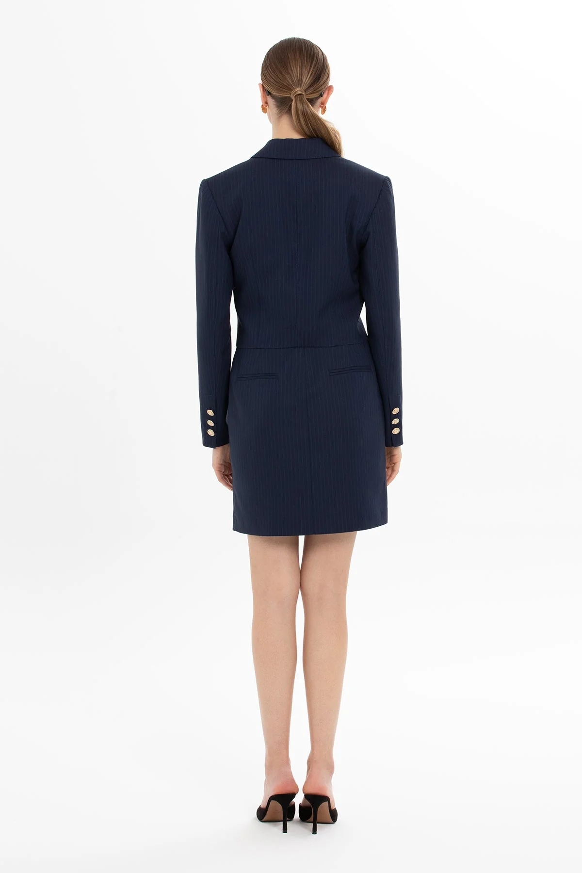 Navy Set with Striped Short Jacket - Image 5
