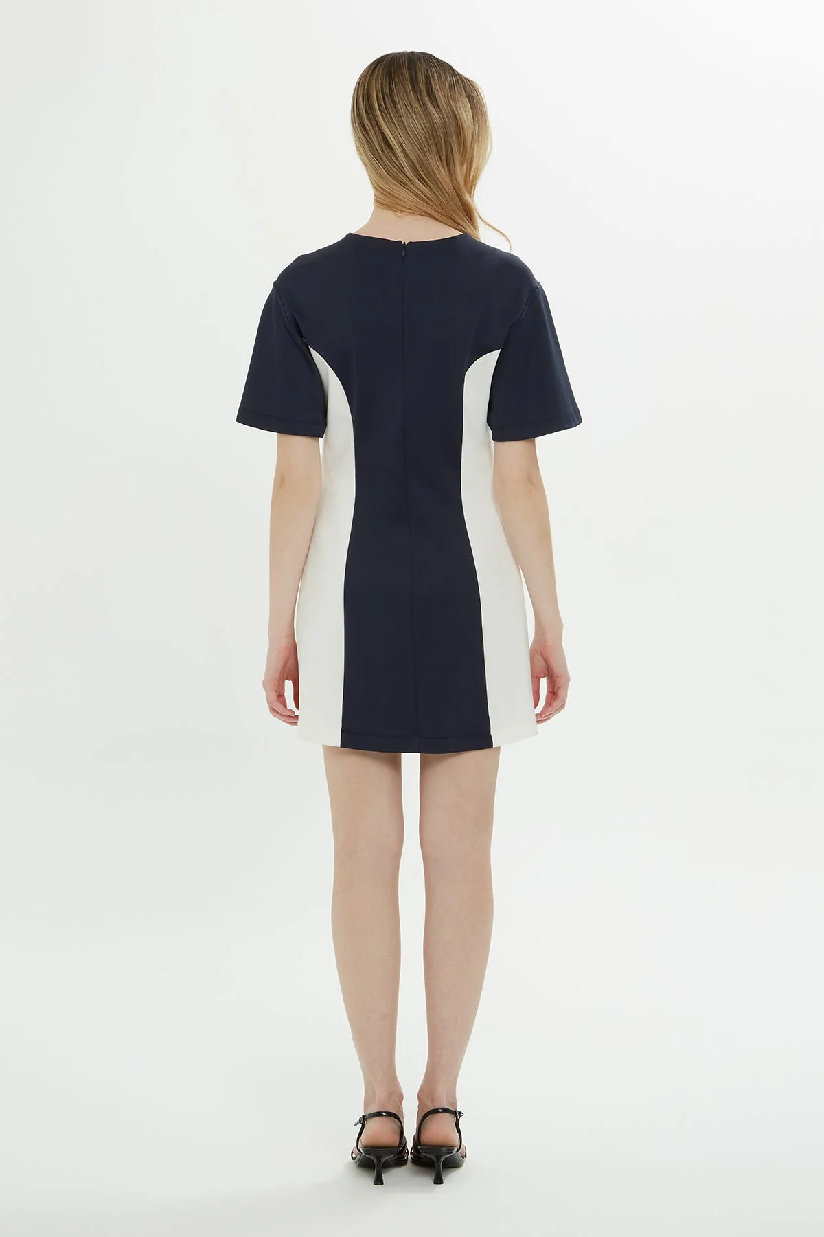 Navy Short-Sleeve Mini Dress - Image 4