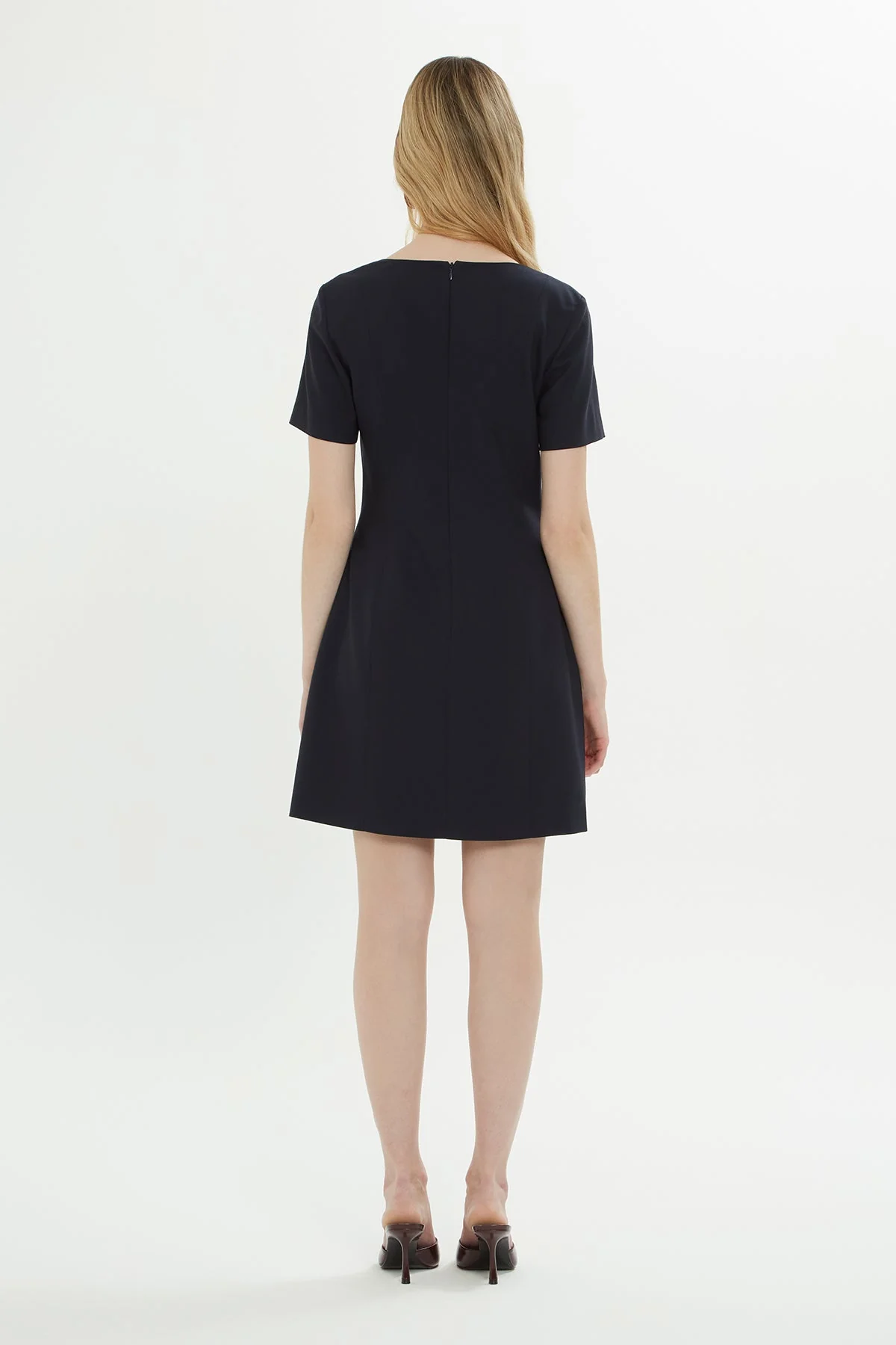 Navy Square-Neck Mini Dress - Image 4