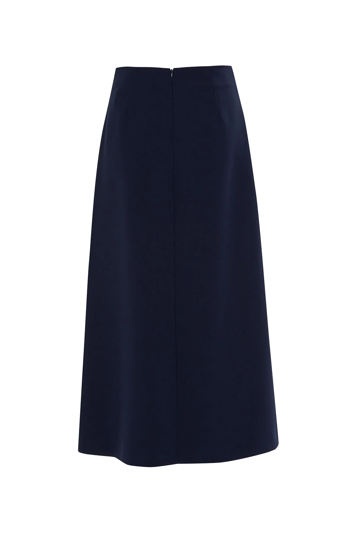 Navy Straight-Cut Maxi Skirt - Image 3