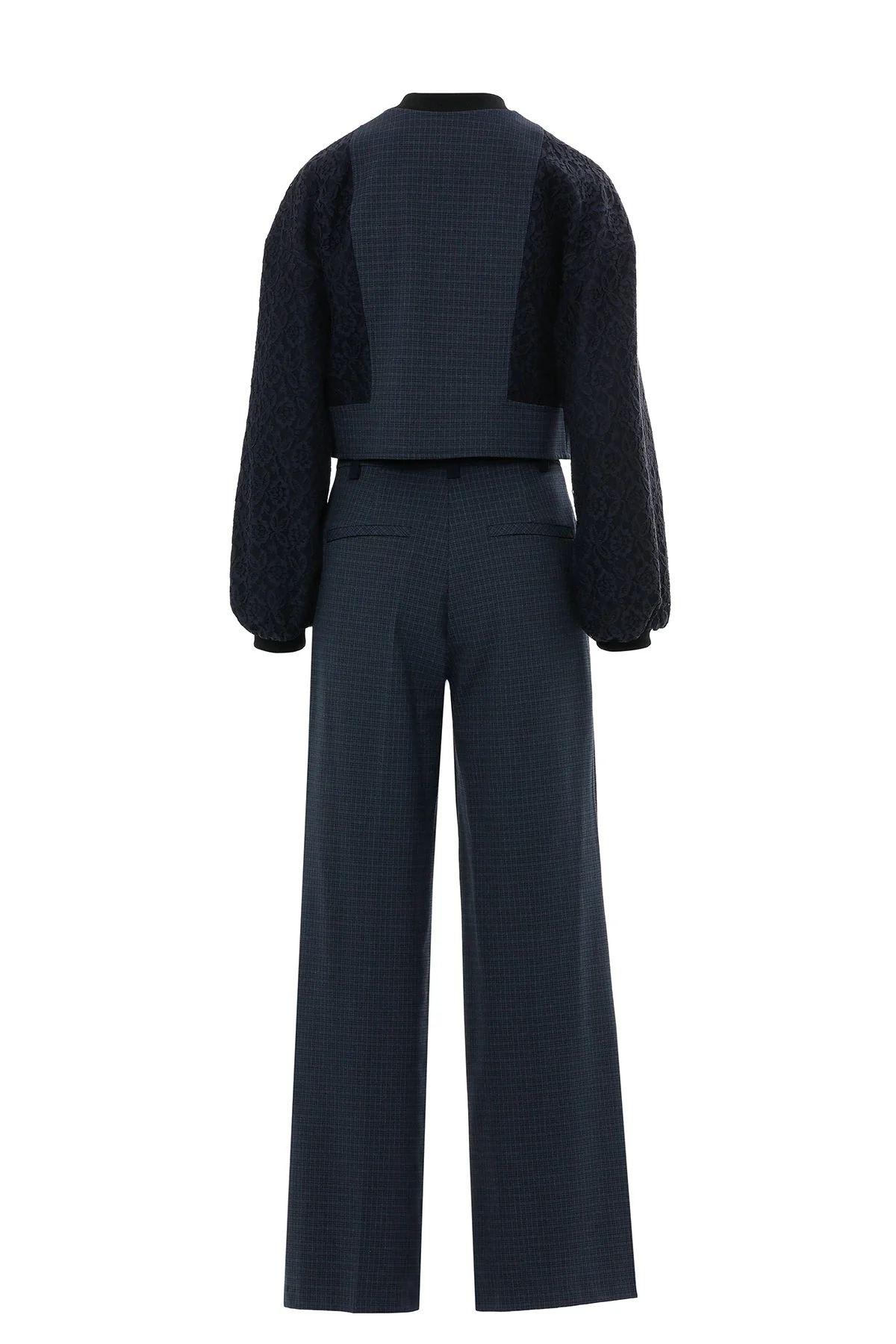 Navy Suit with Lace-Sleeve Jacket - Image 3