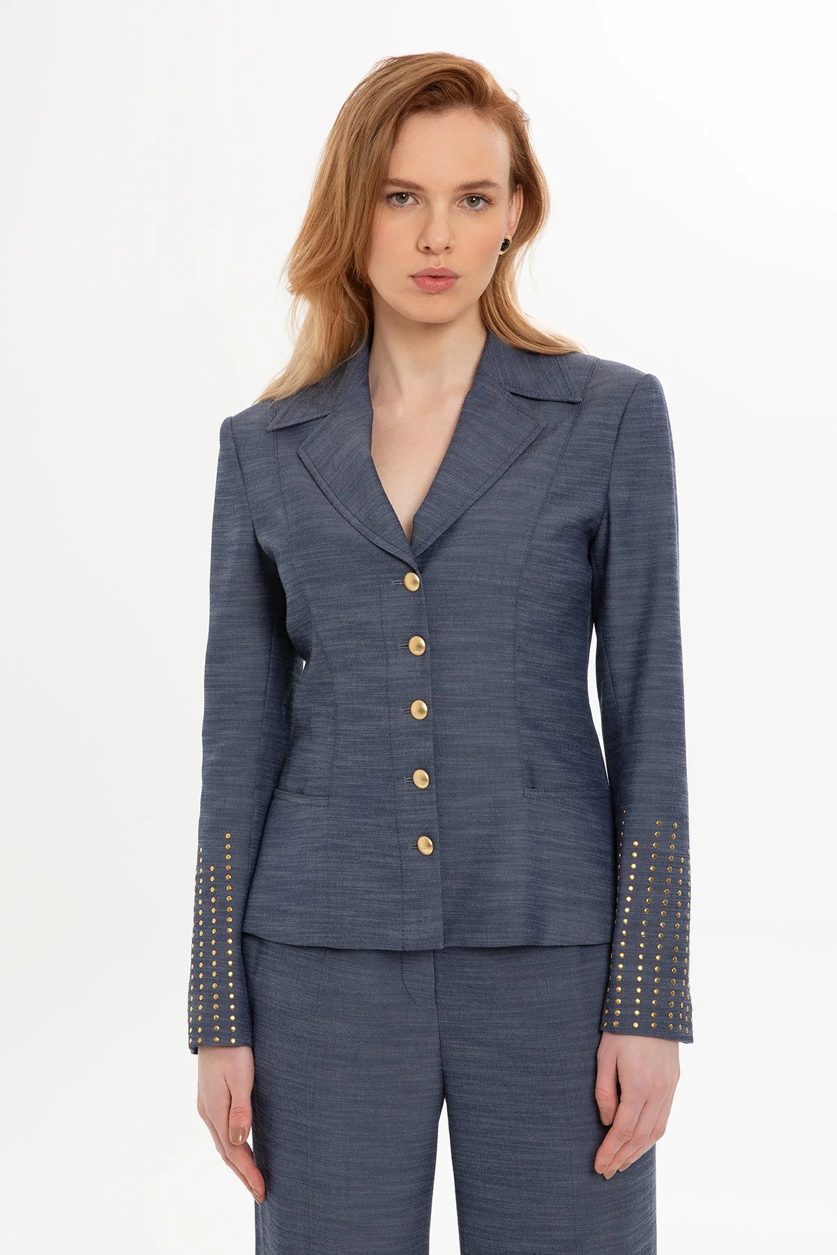 Navy Suit with Stone-Embellished Jacket - Image 3