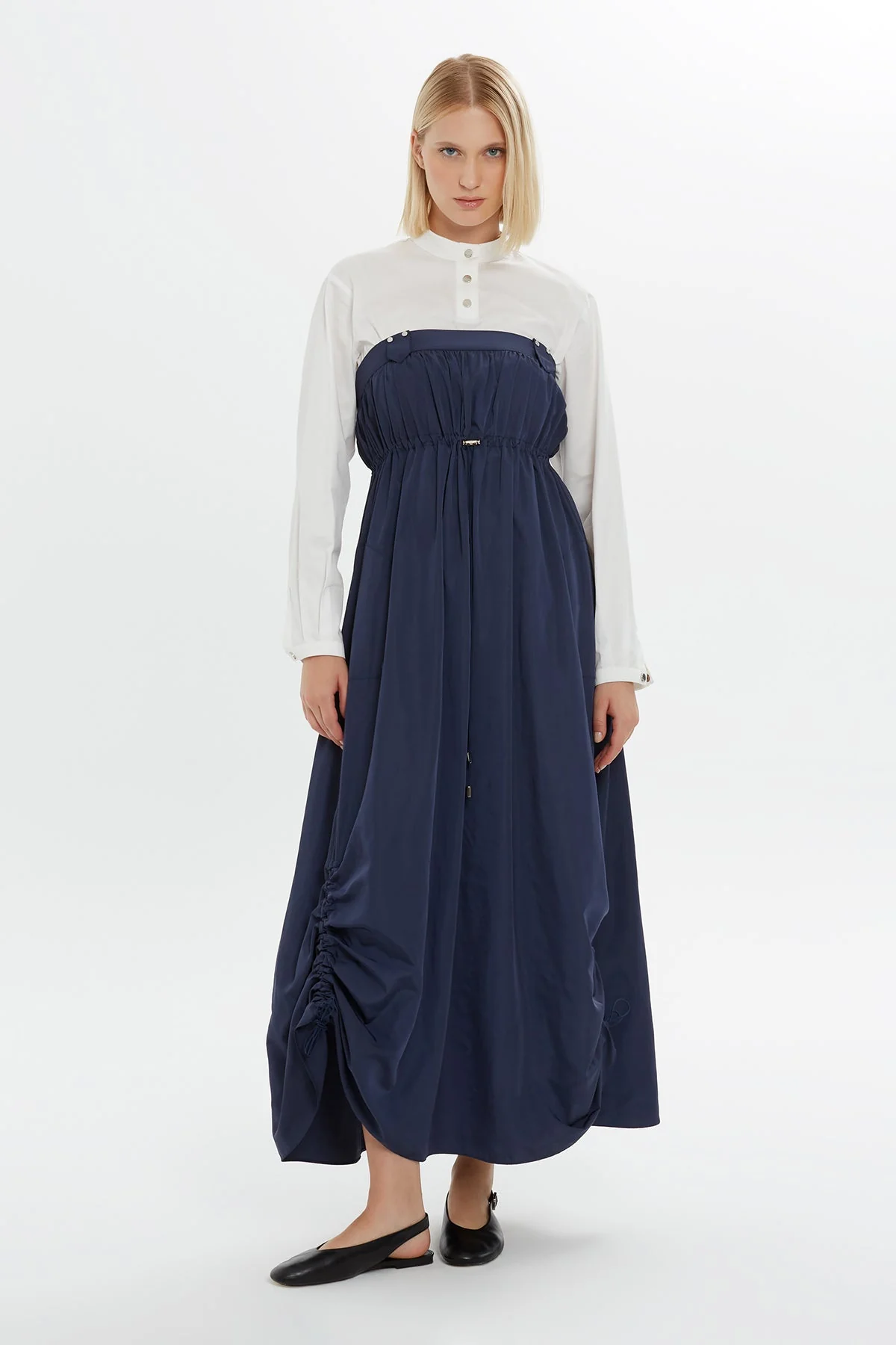 Navy Tiered Maxi Dress