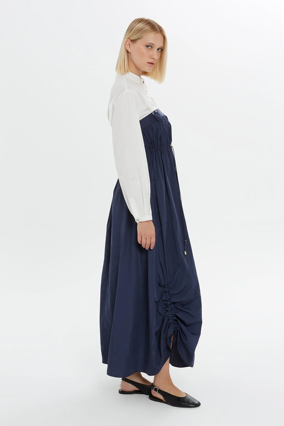Navy Tiered Maxi Dress - Image 3