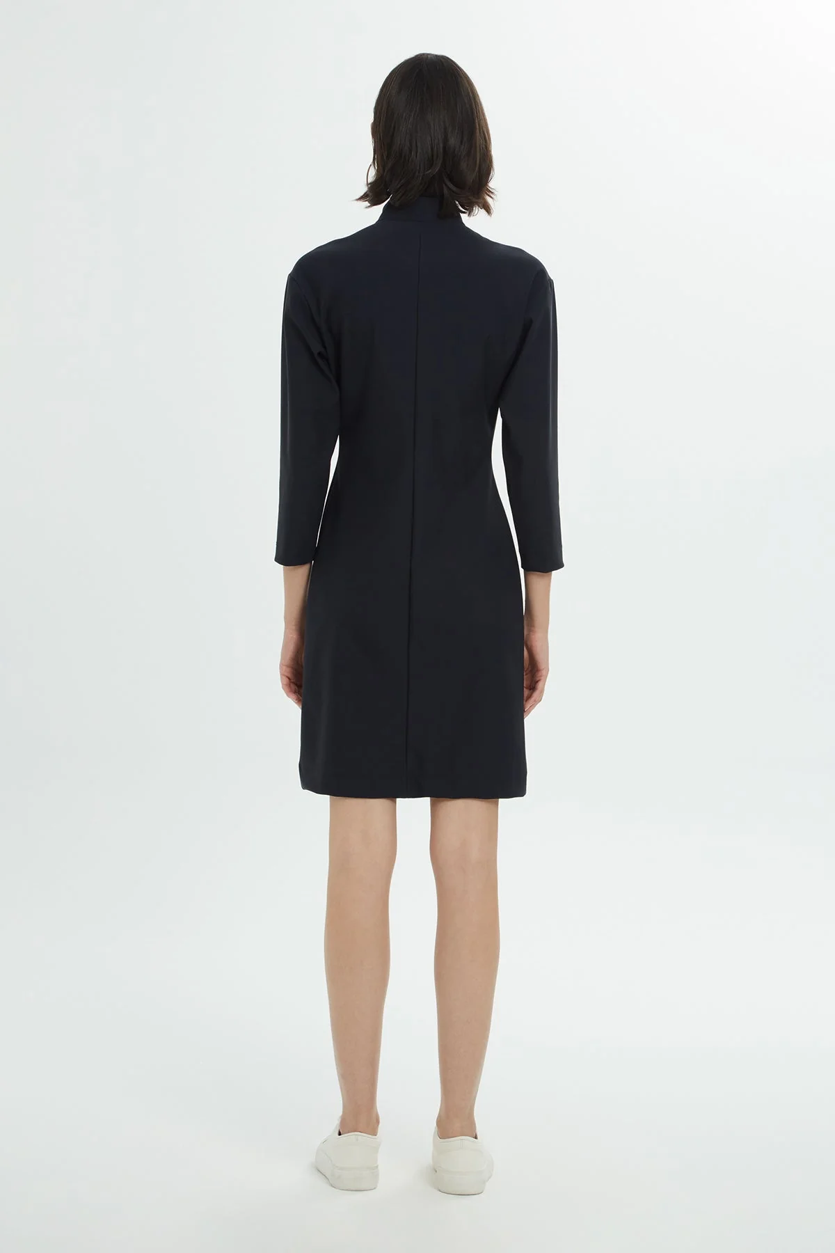 Navy Zip-Front Mini Dress - Image 4