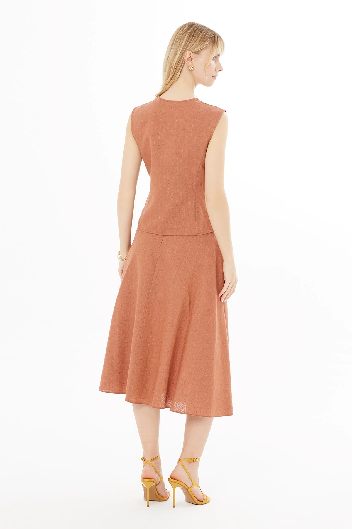 Orange Set with Midi Skirt - Image 4