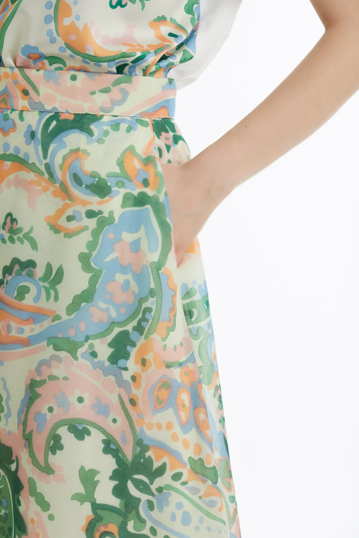 Patterned Flounce Midi Skirt - Image 3