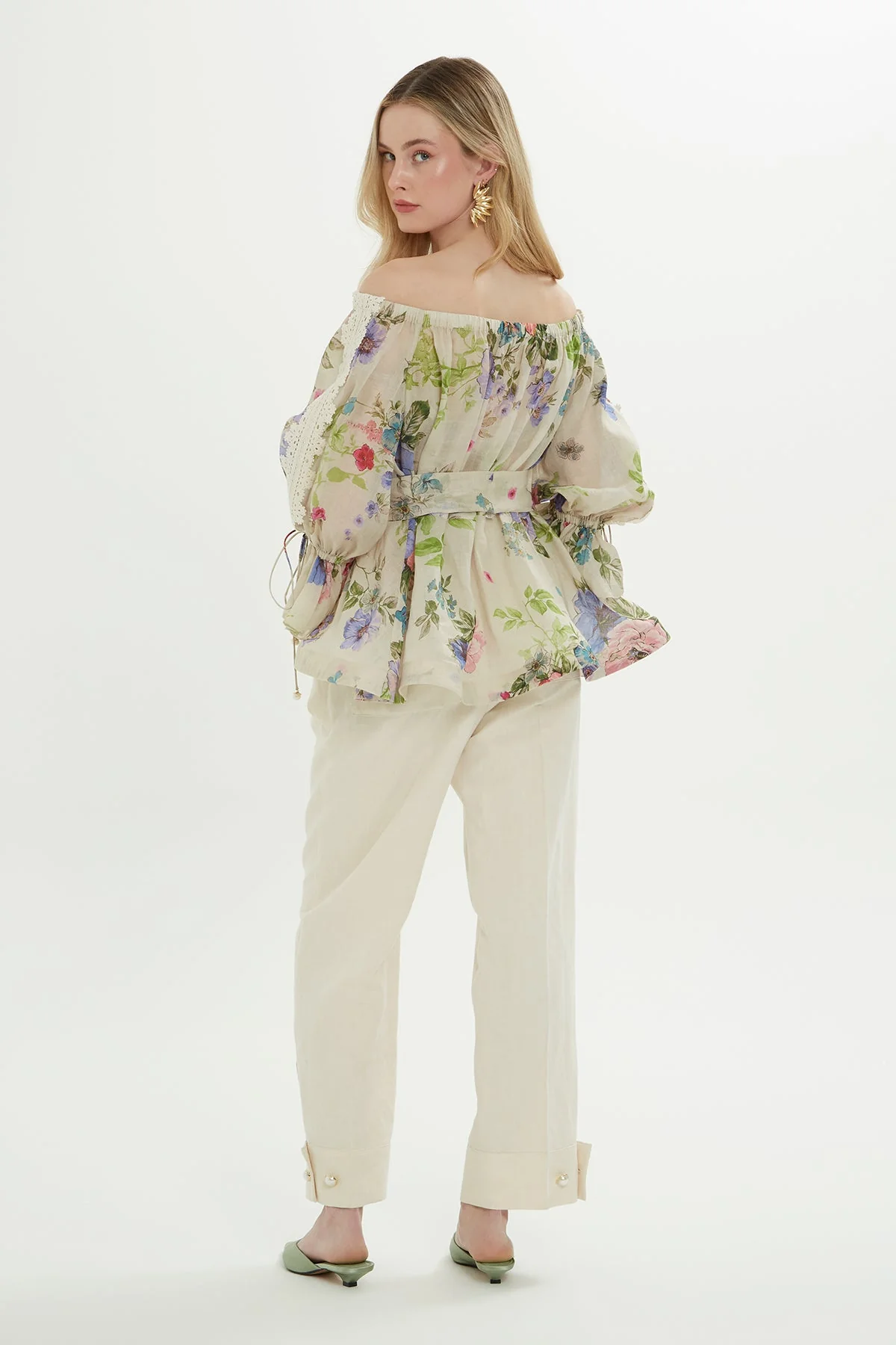 Patterned Off-Shoulder Blouse - Image 4