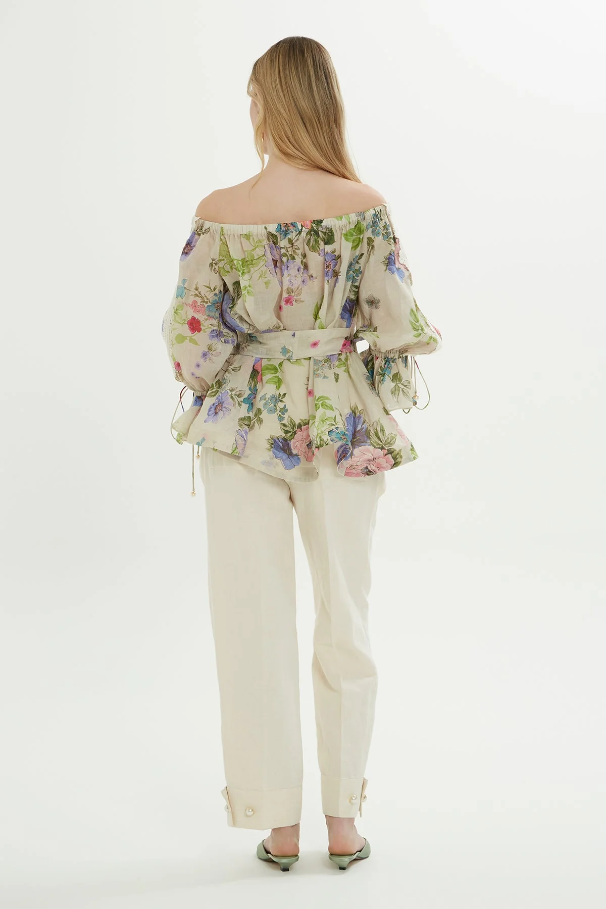 Patterned Off-Shoulder Blouse - Image 5