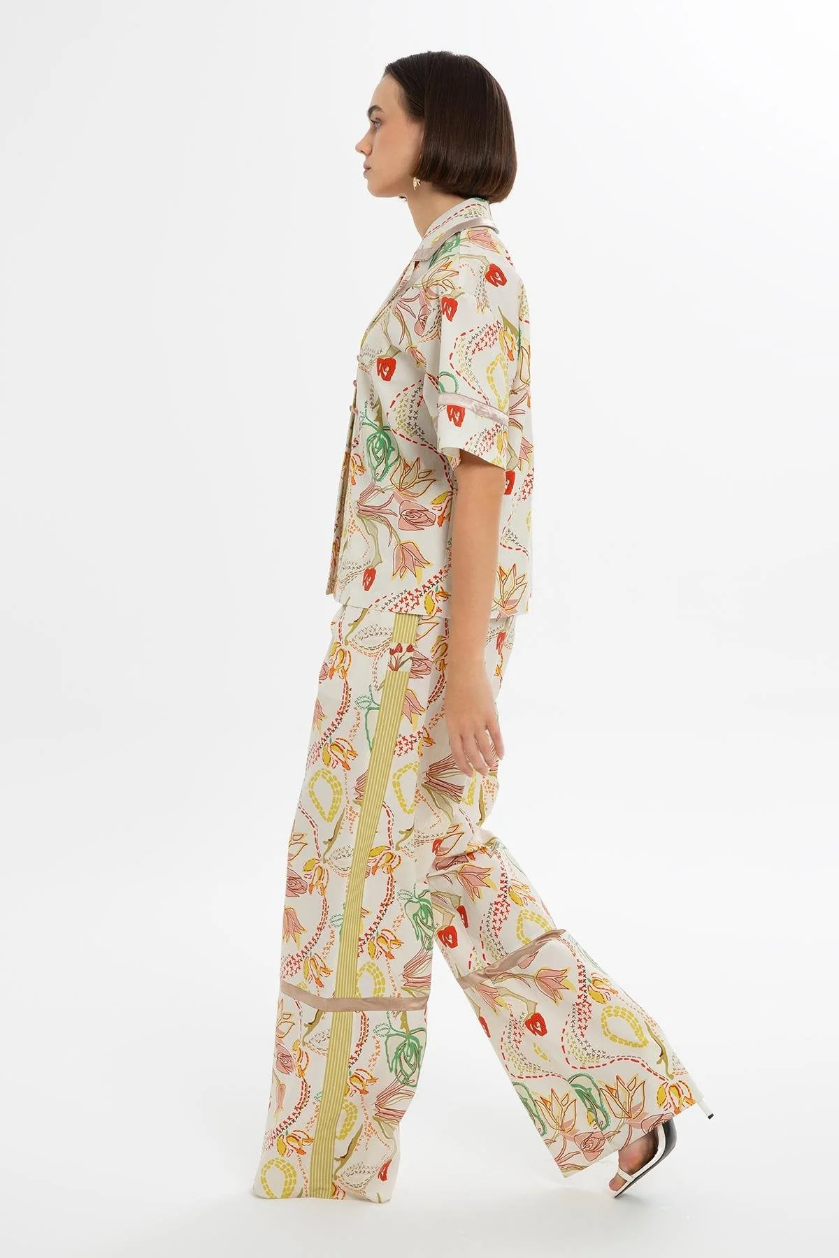 Patterned Short-Sleeve Cotton Shirt - Image 3