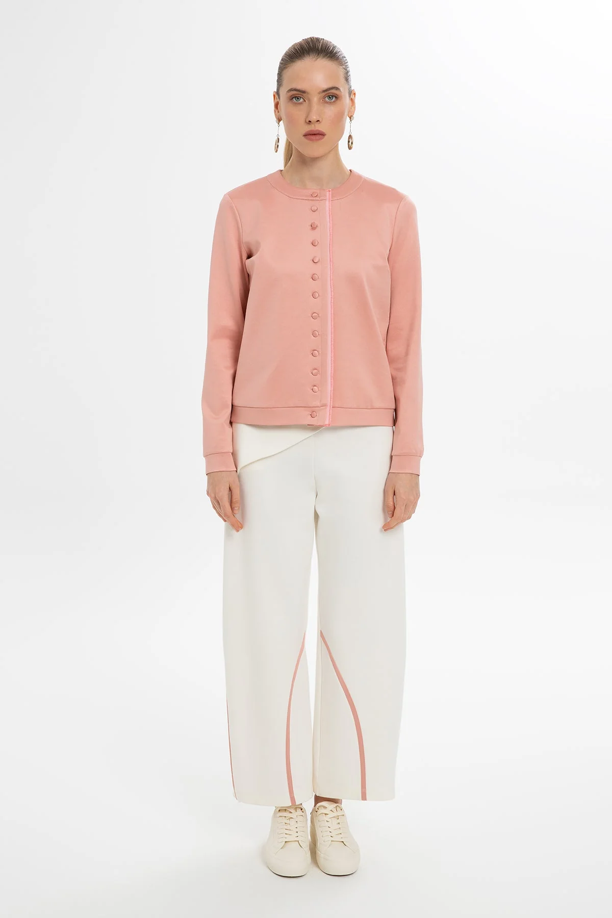Pink Button Detail Cardigan