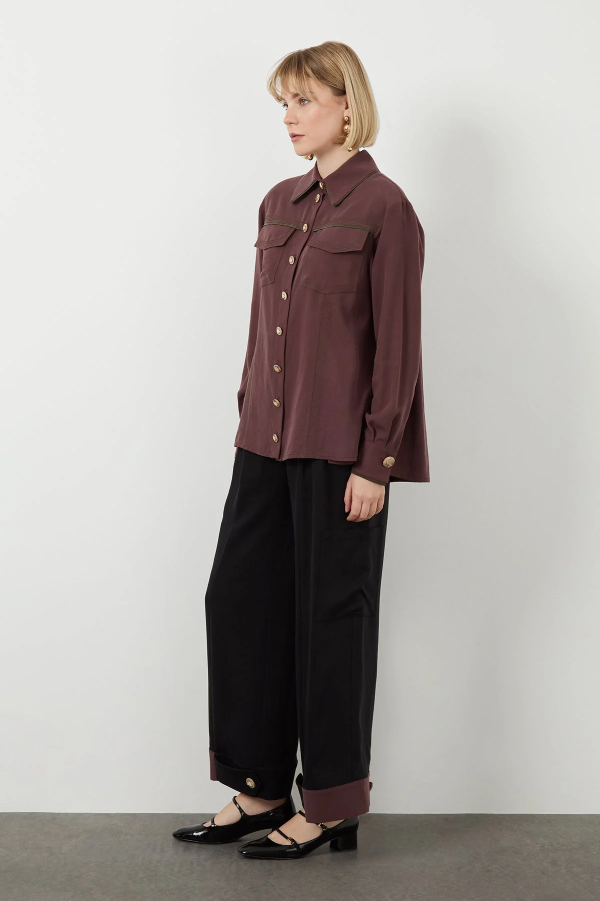 Pink Button-Detail Shirt - Image 2