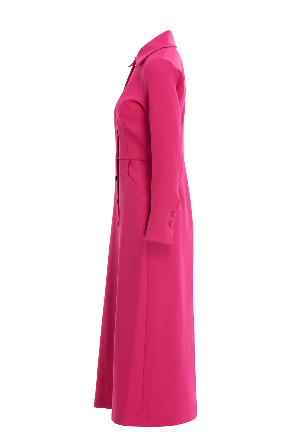Pink Button-Front Midi Dress - Image 2