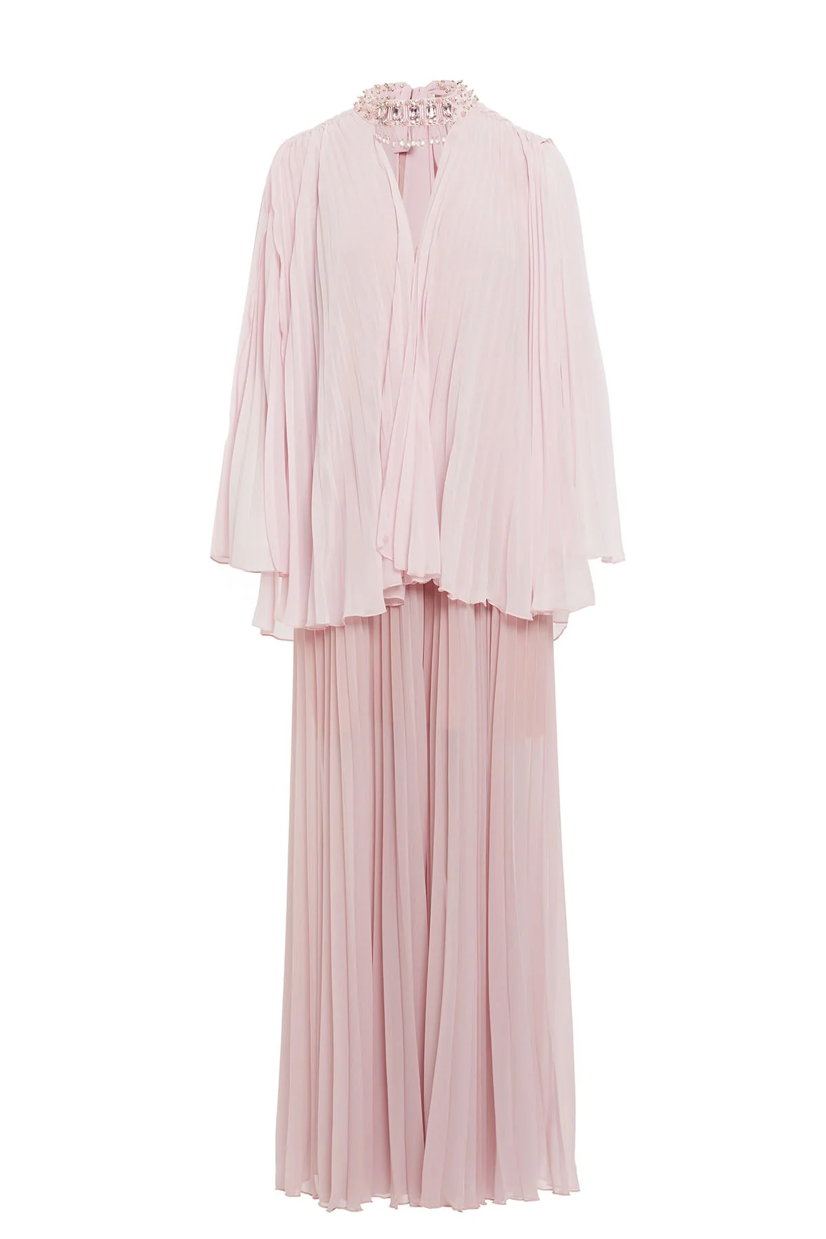 Pink Maxi Dress with Cape Detail
