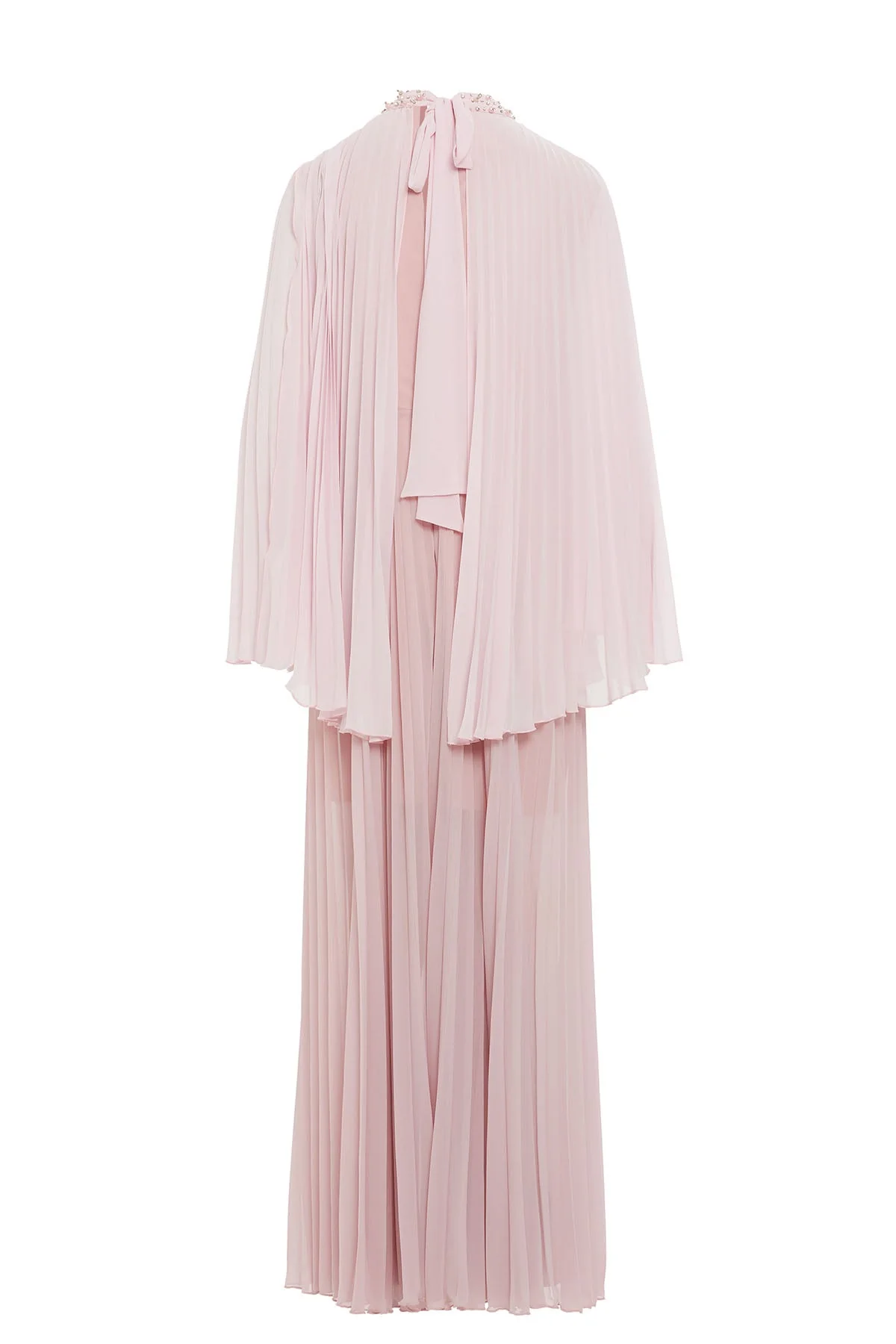 Pink Maxi Dress with Cape Detail - Image 4