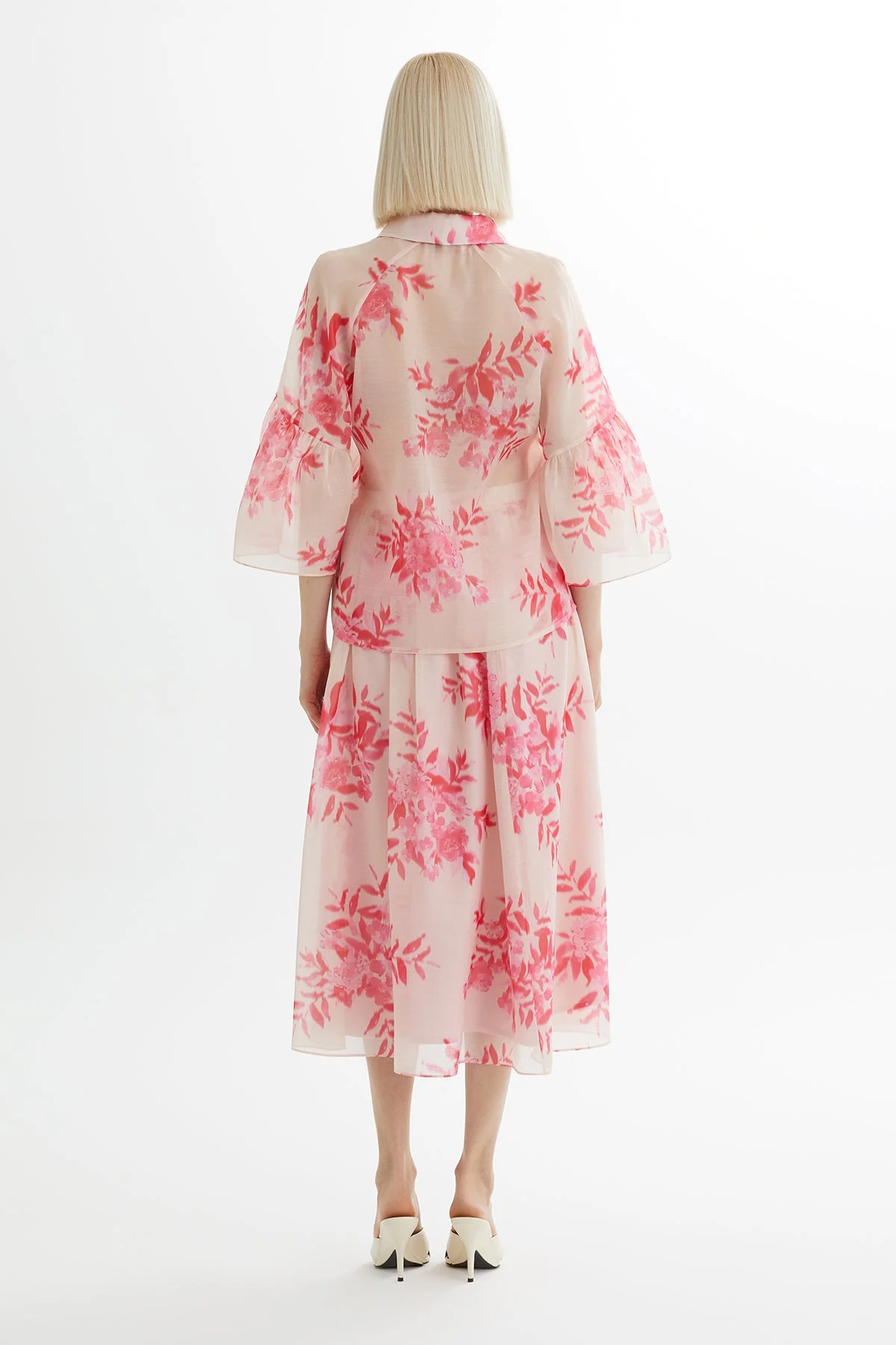 Pink Patterned Shirt and Skirt Set - Image 5
