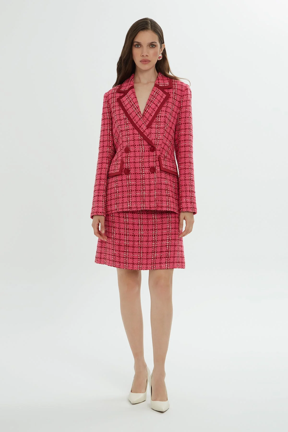 Pink Plaid Mini Skirt Set - Image 2