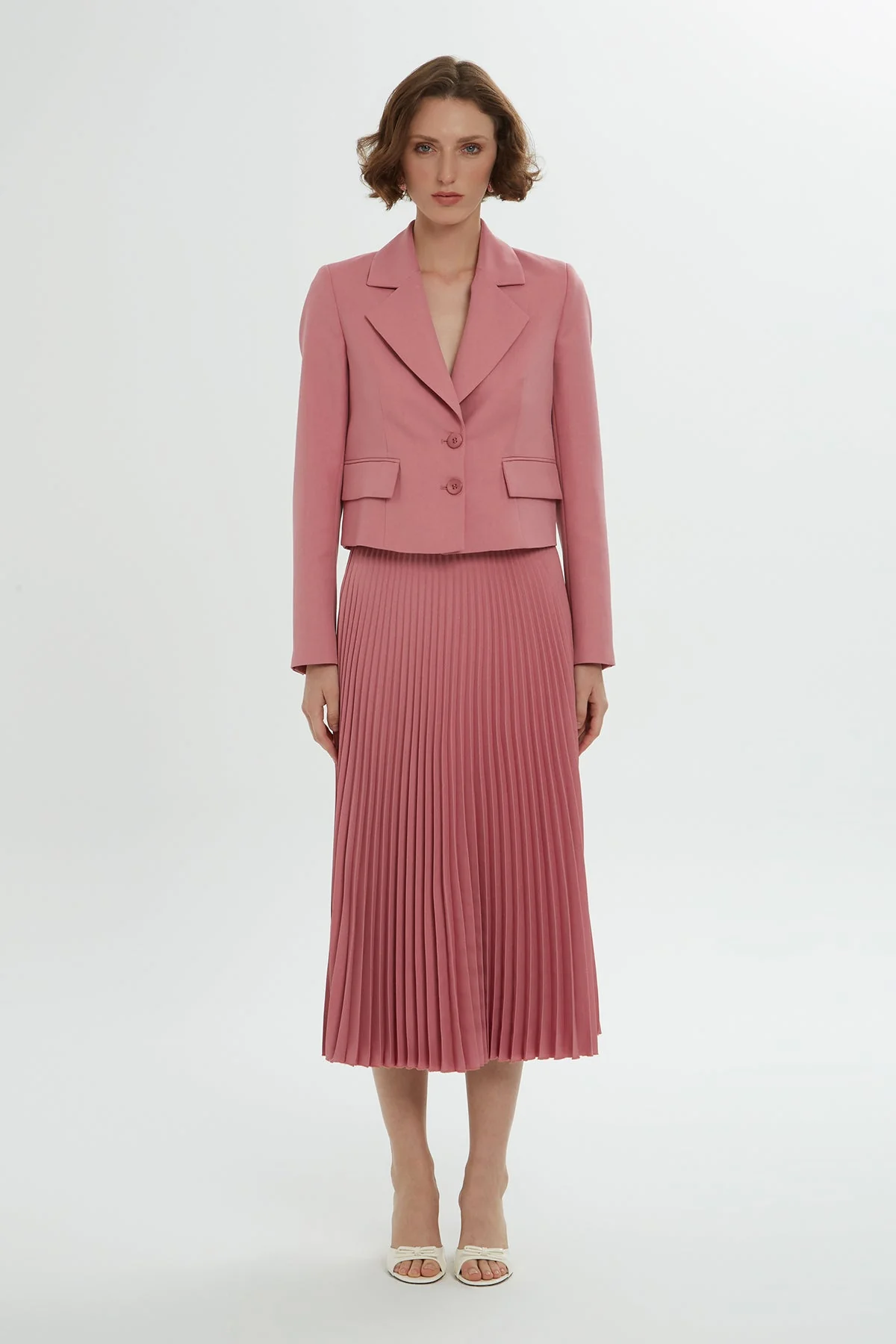 Pink Pleated Skirt Set - Image 3
