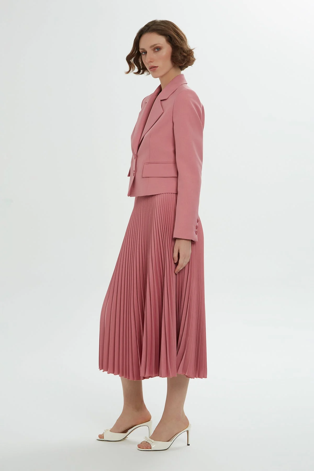 Pink Pleated Skirt Set - Image 4