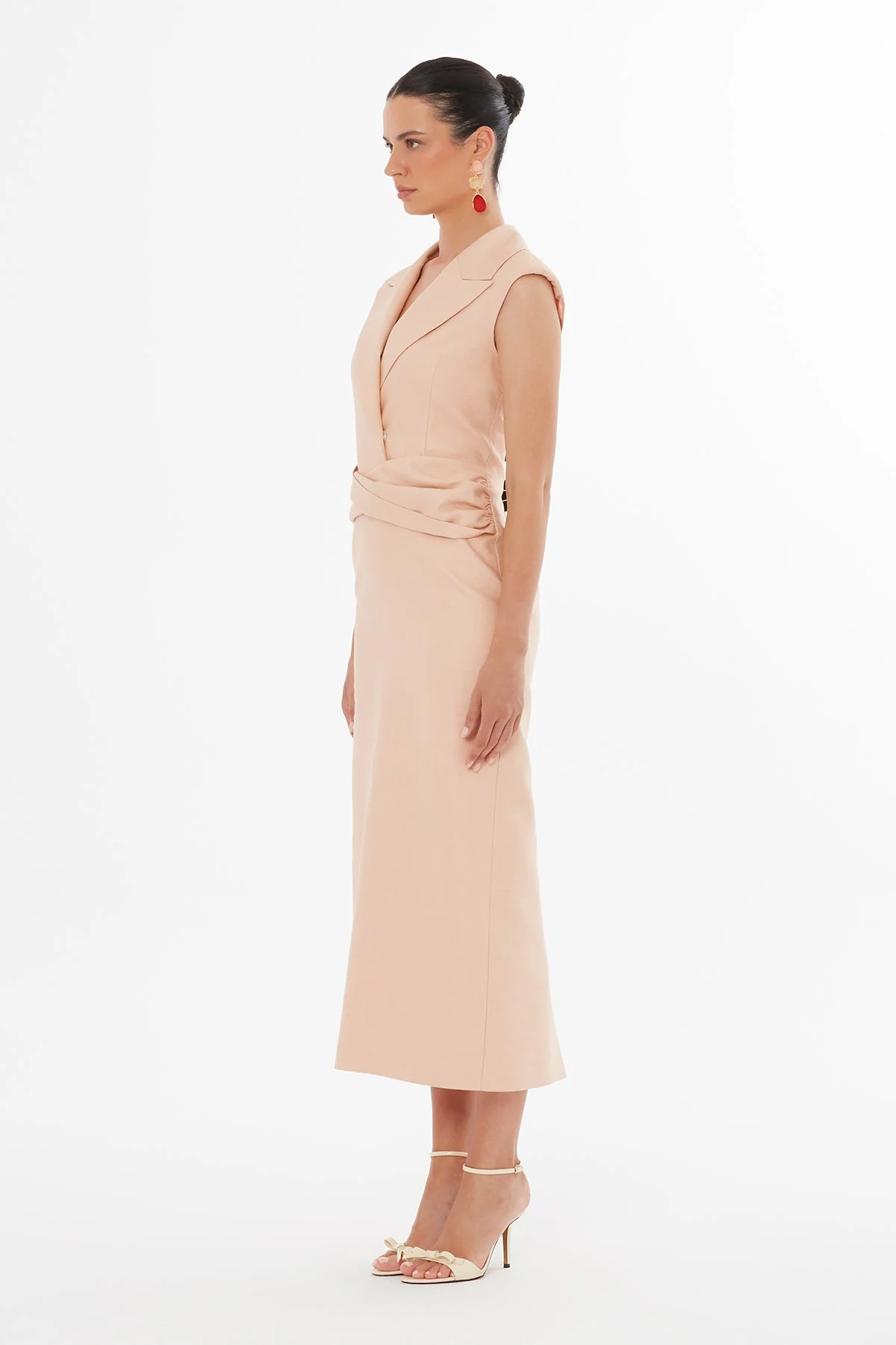Pink Shoulder Padded Maxi Dress - Image 4