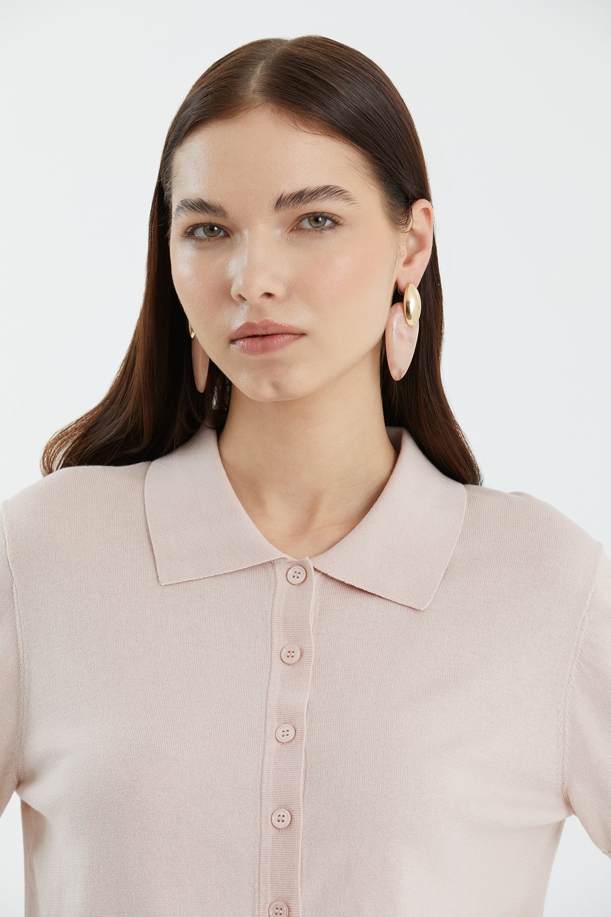 Pink Silk Blend Short Sleeve Knit - Image 2