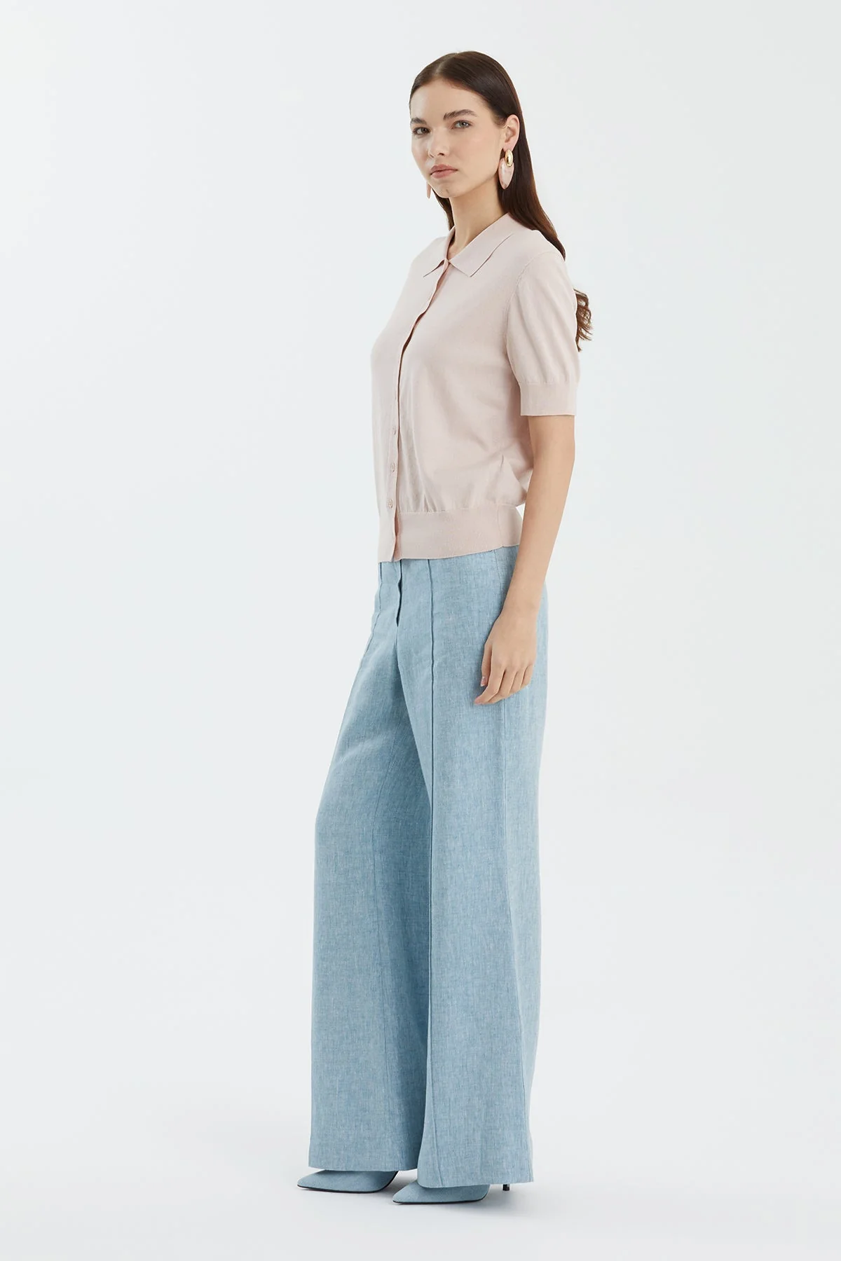 Pink Silk Blend Short Sleeve Knit - Image 3