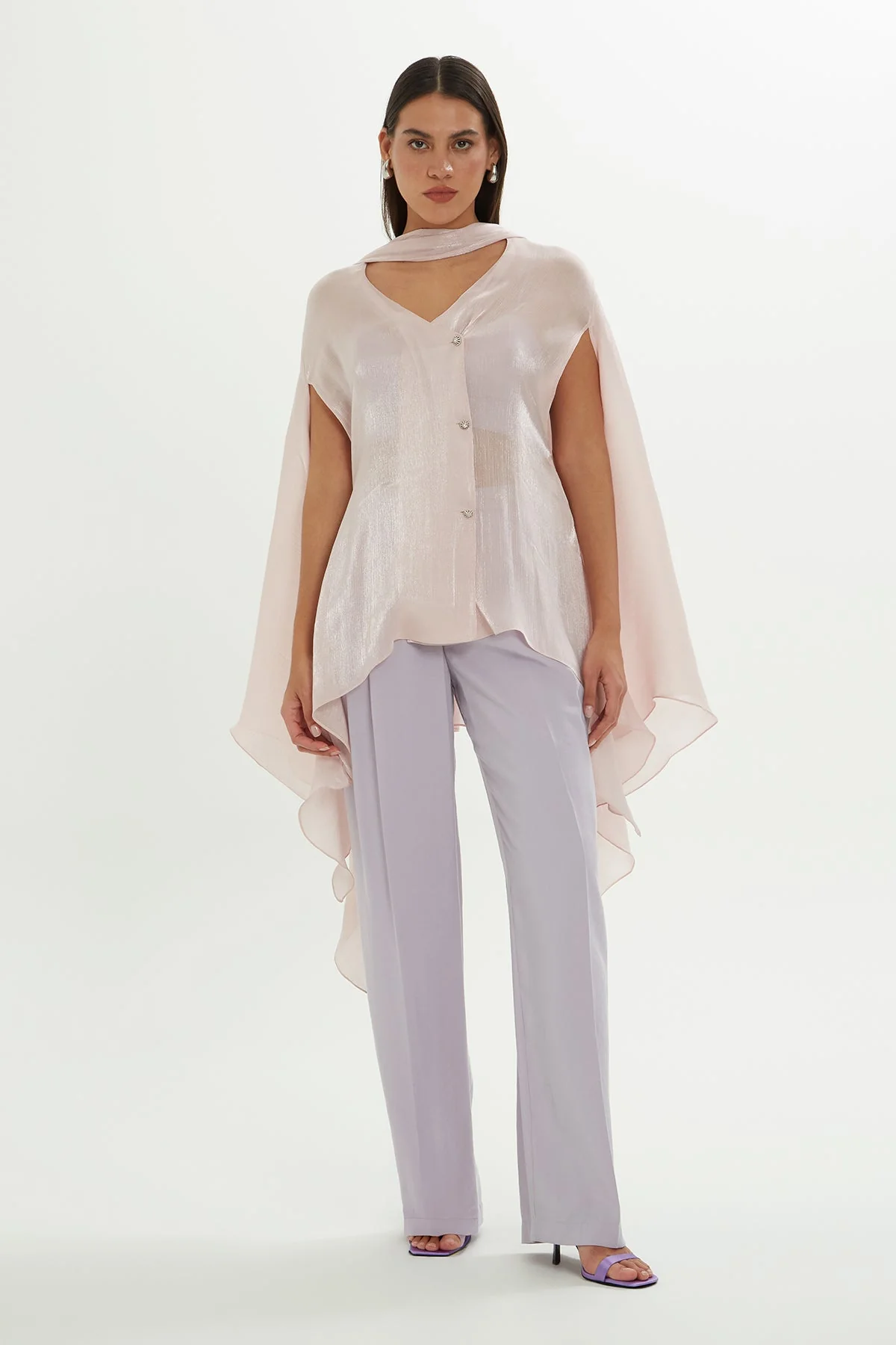 Pink Transparent Shiny Blouse - Image 3