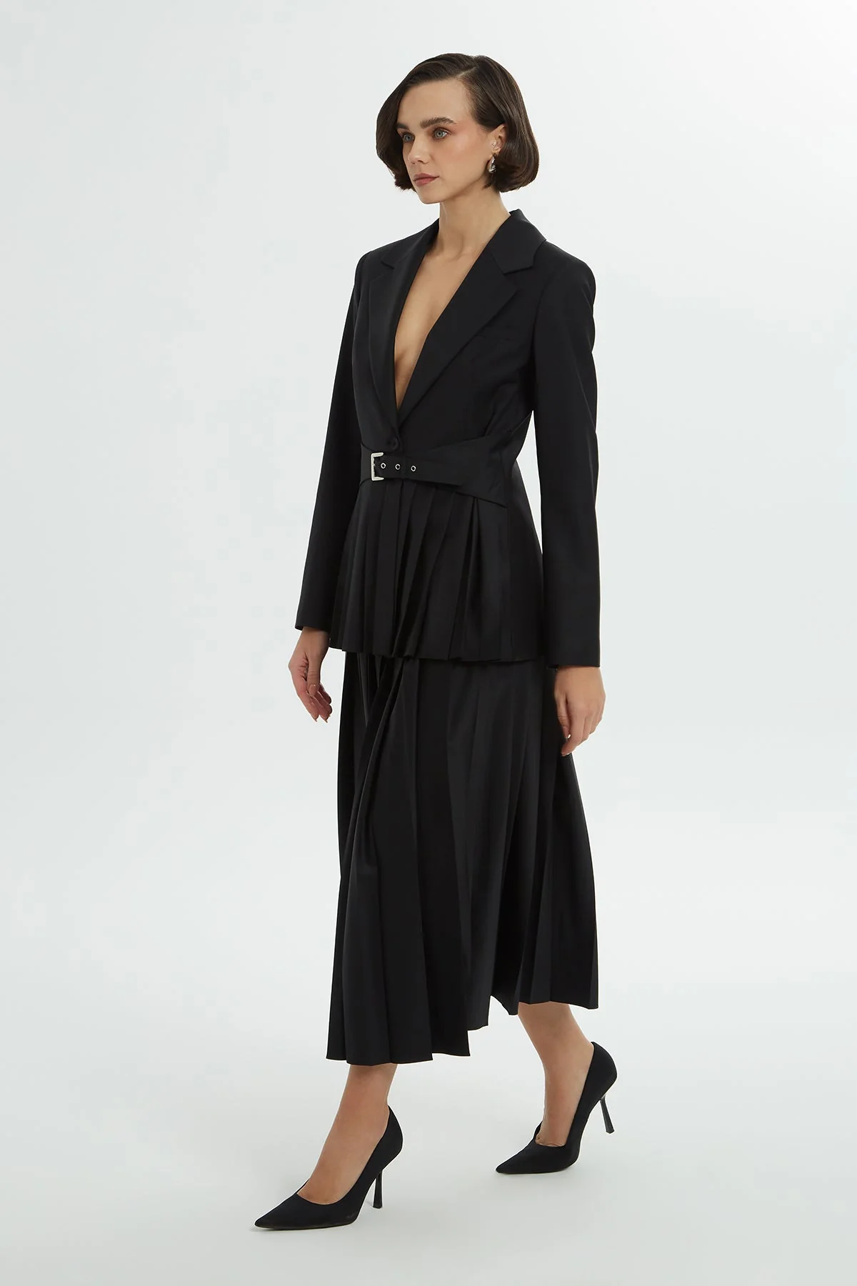 Pleated Accessory-Detail Jacket - Image 2