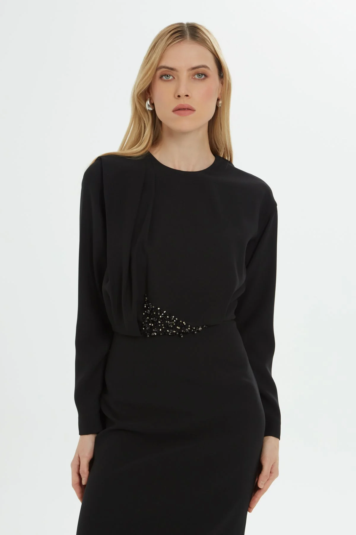 Pleated Long  Dress - Image 3
