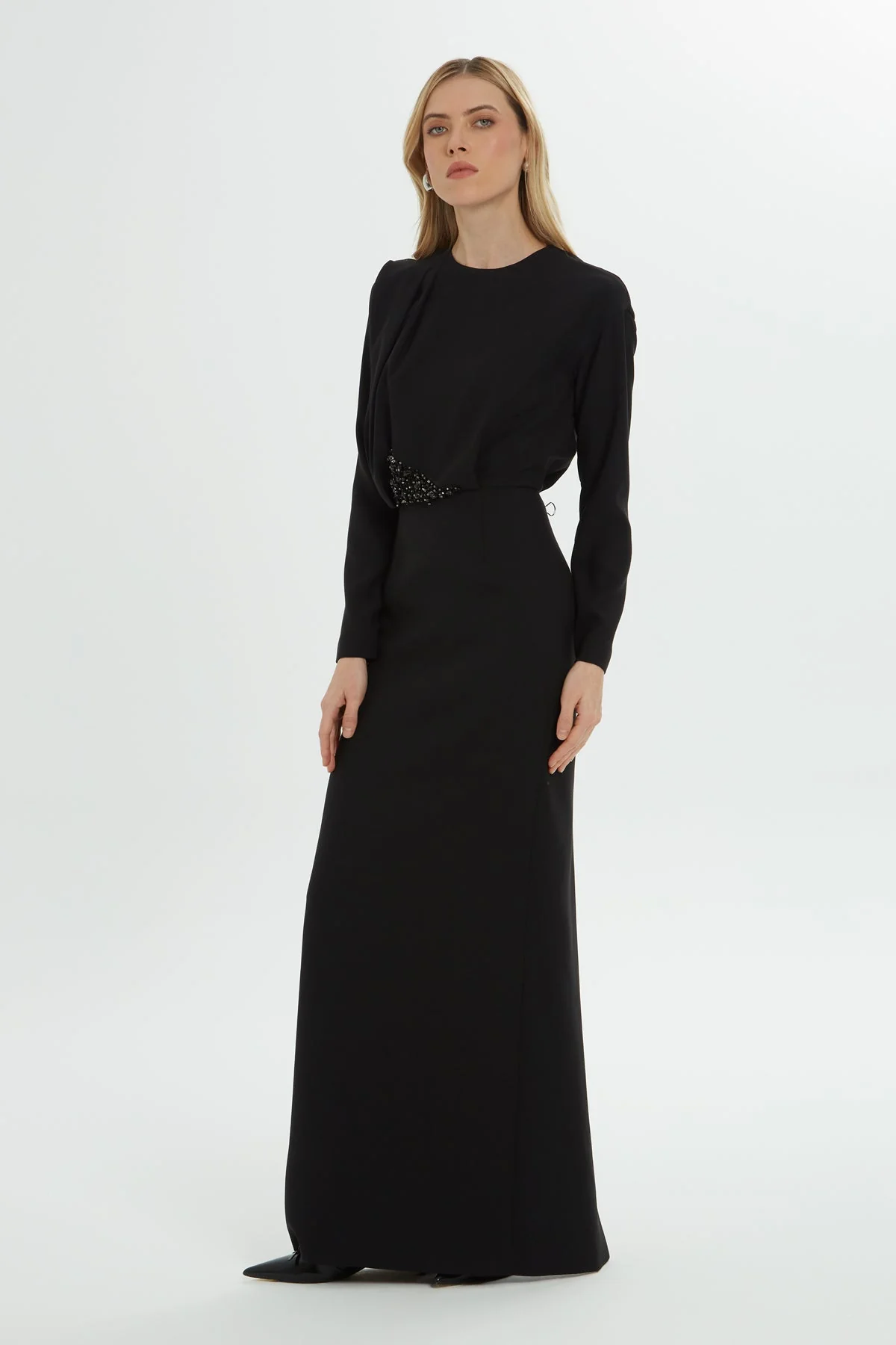 Pleated Long  Dress - Image 4