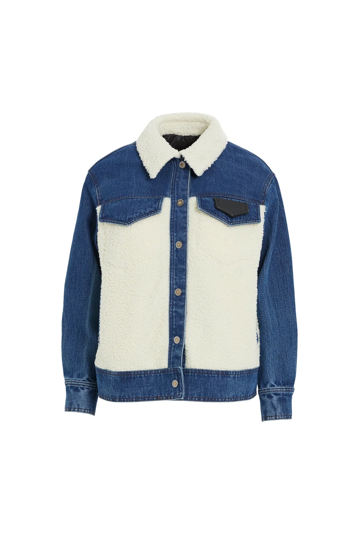 Plush-Detail Denim Jacket - Image 5