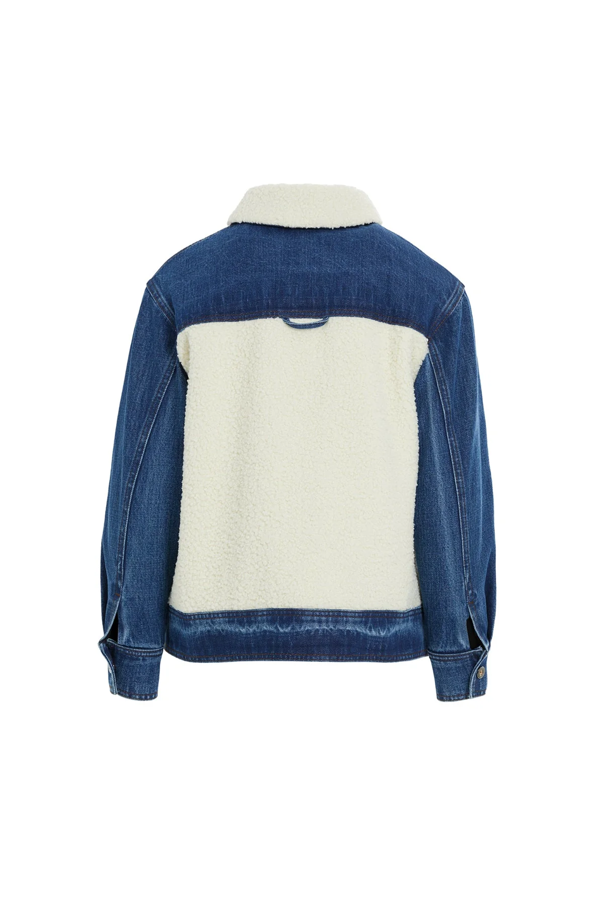 Plush-Detail Denim Jacket - Image 7