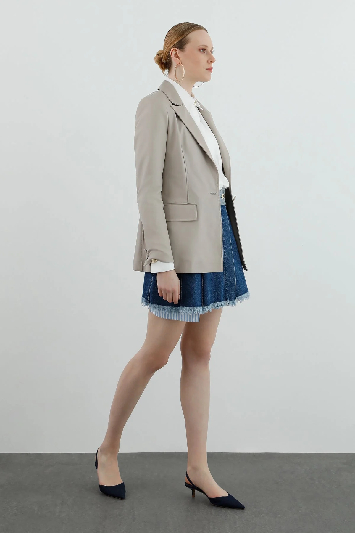 Pocket-Detail Leather Blazer - Image 2