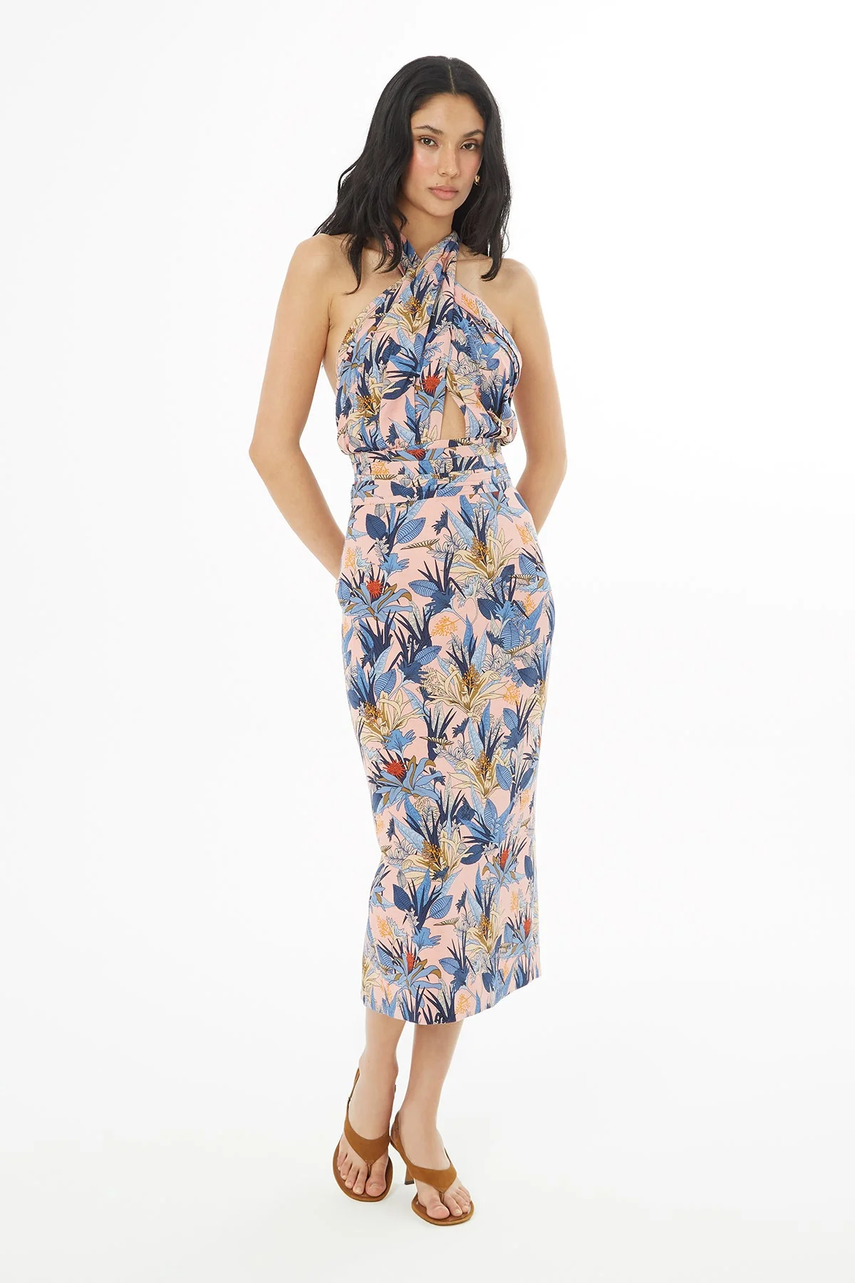 Printed Backless Midi Dress - Image 2