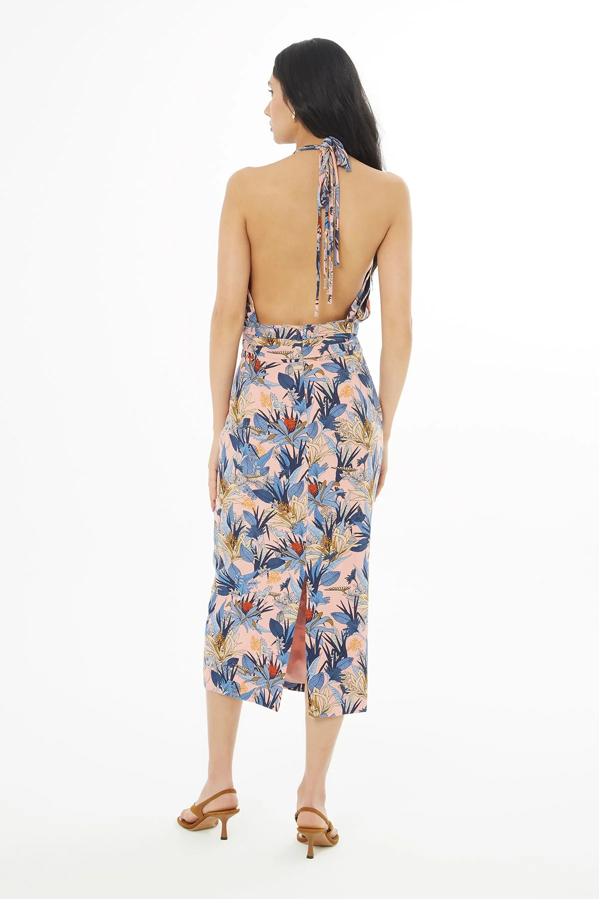 Printed Backless Midi Dress - Image 4
