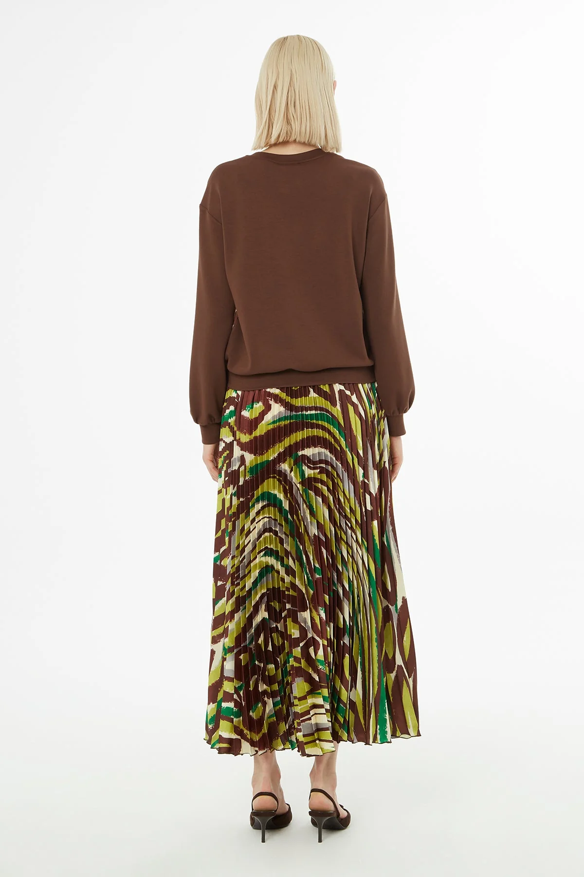 Printed Bicycle-Collar Blouse Set - Image 4