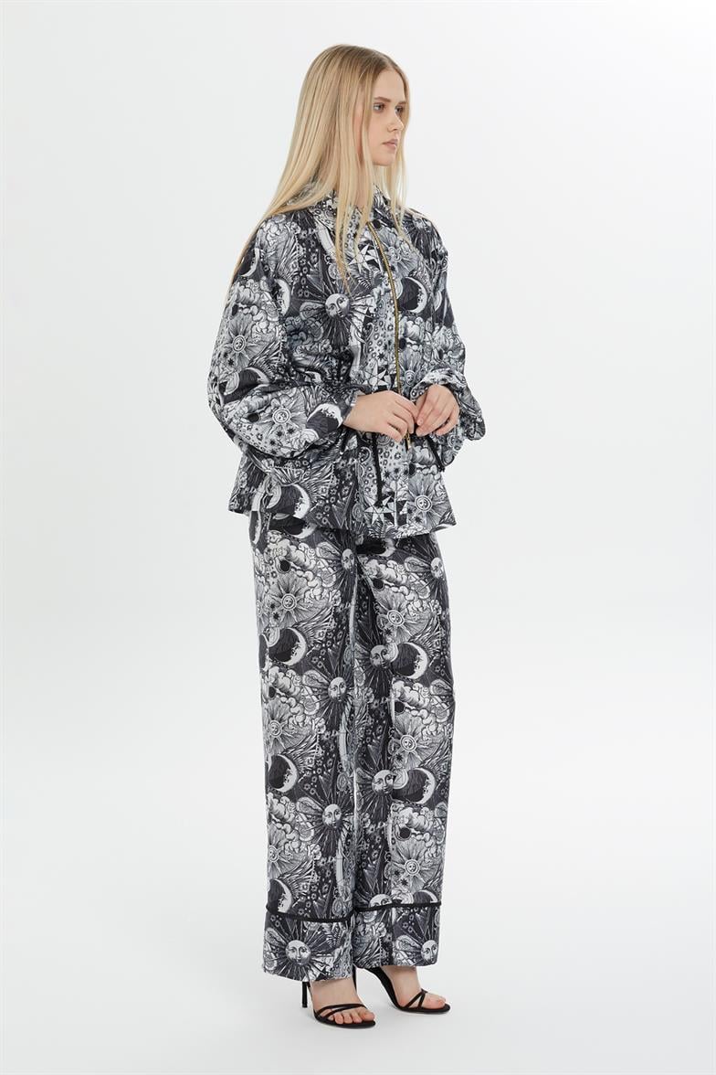 Printed Black Suit - Image 3