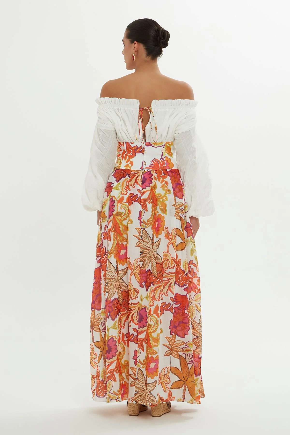 Printed Corset-Detail Maxi Dress - Image 4