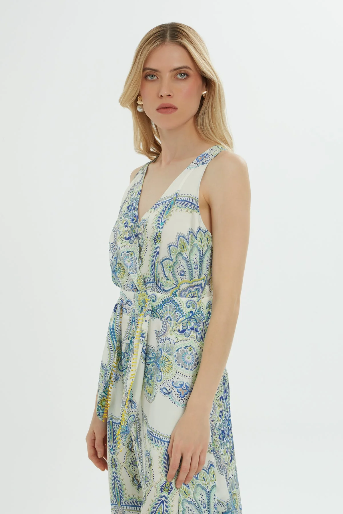 Printed Dress with Belted Detail - Image 3