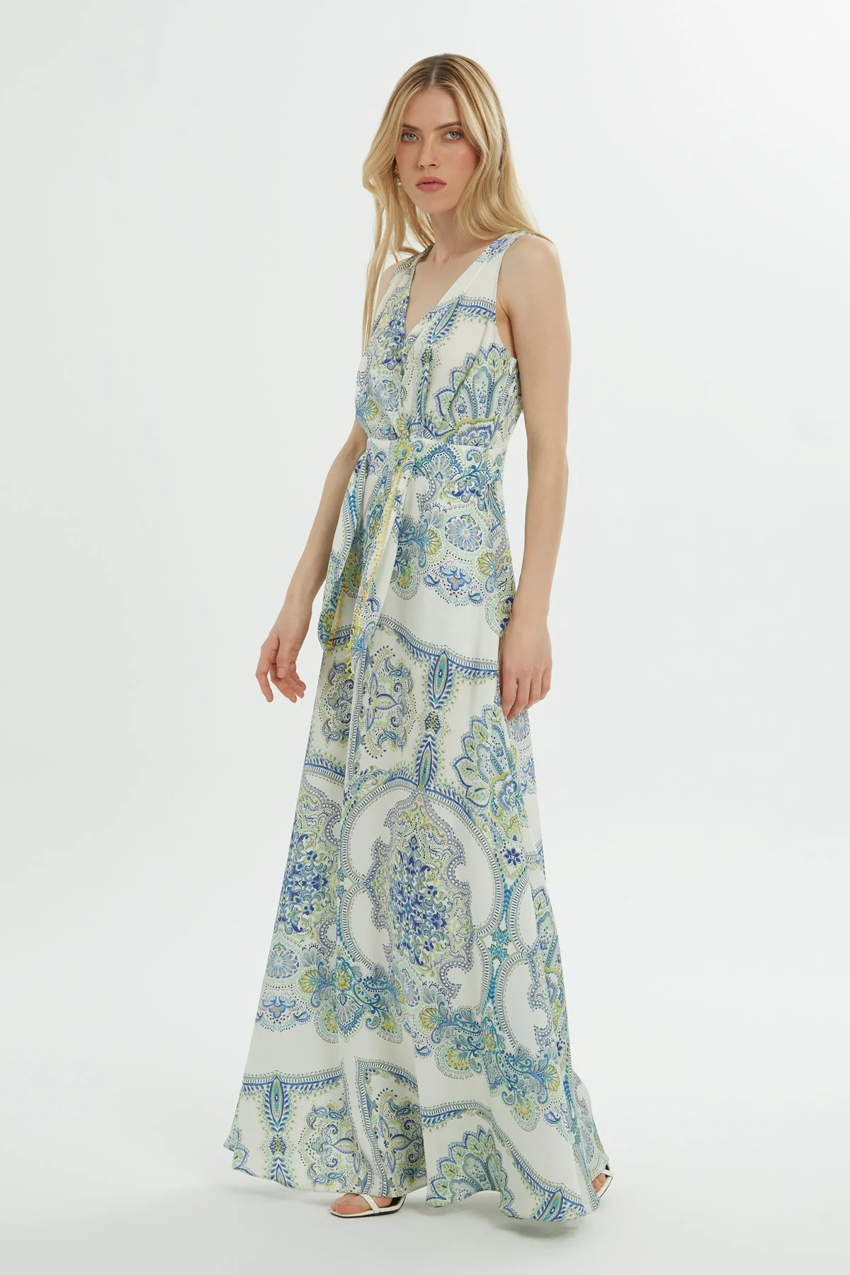 Printed Dress with Belted Detail - Image 4