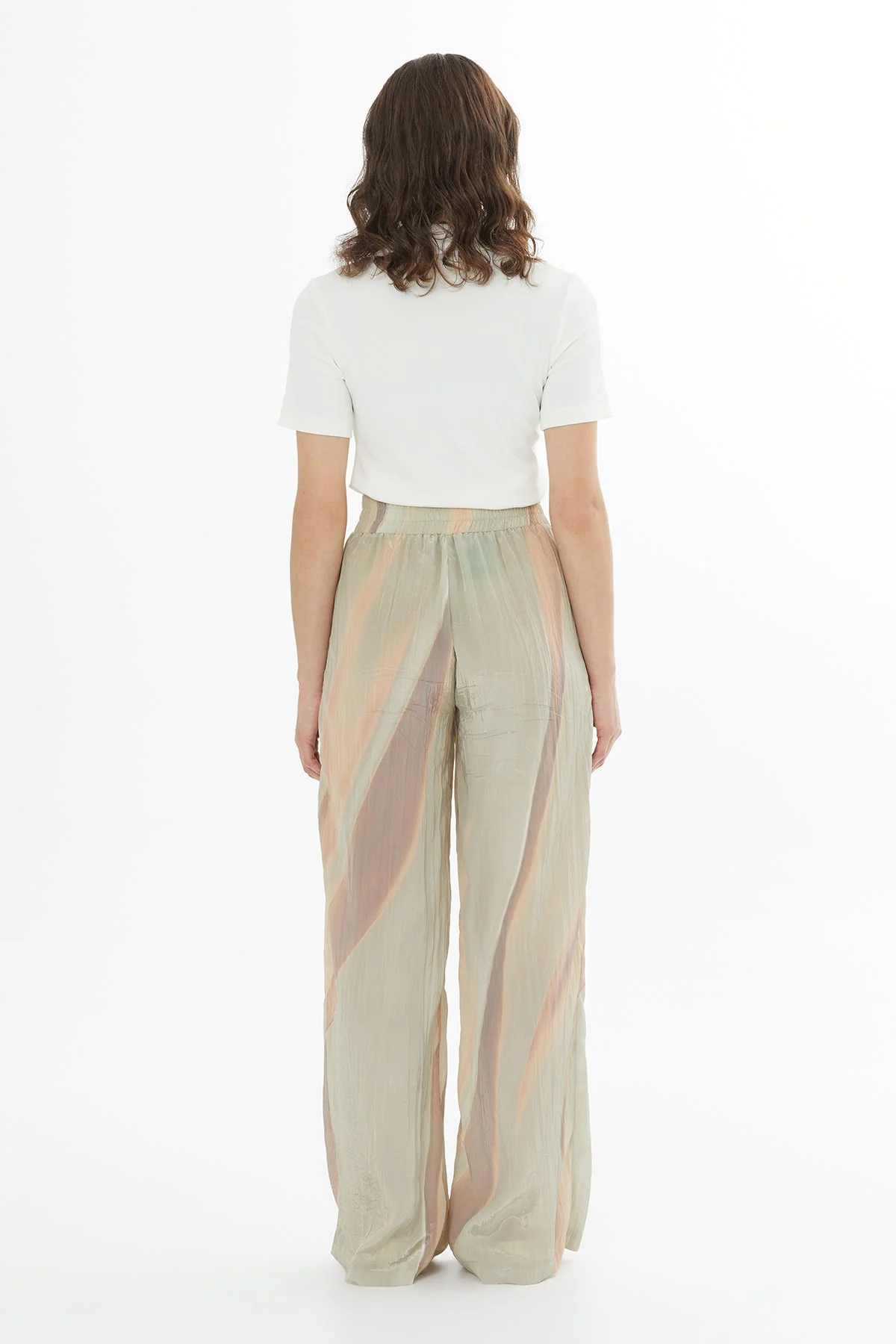 Printed Elastic Waist Trousers - Image 5