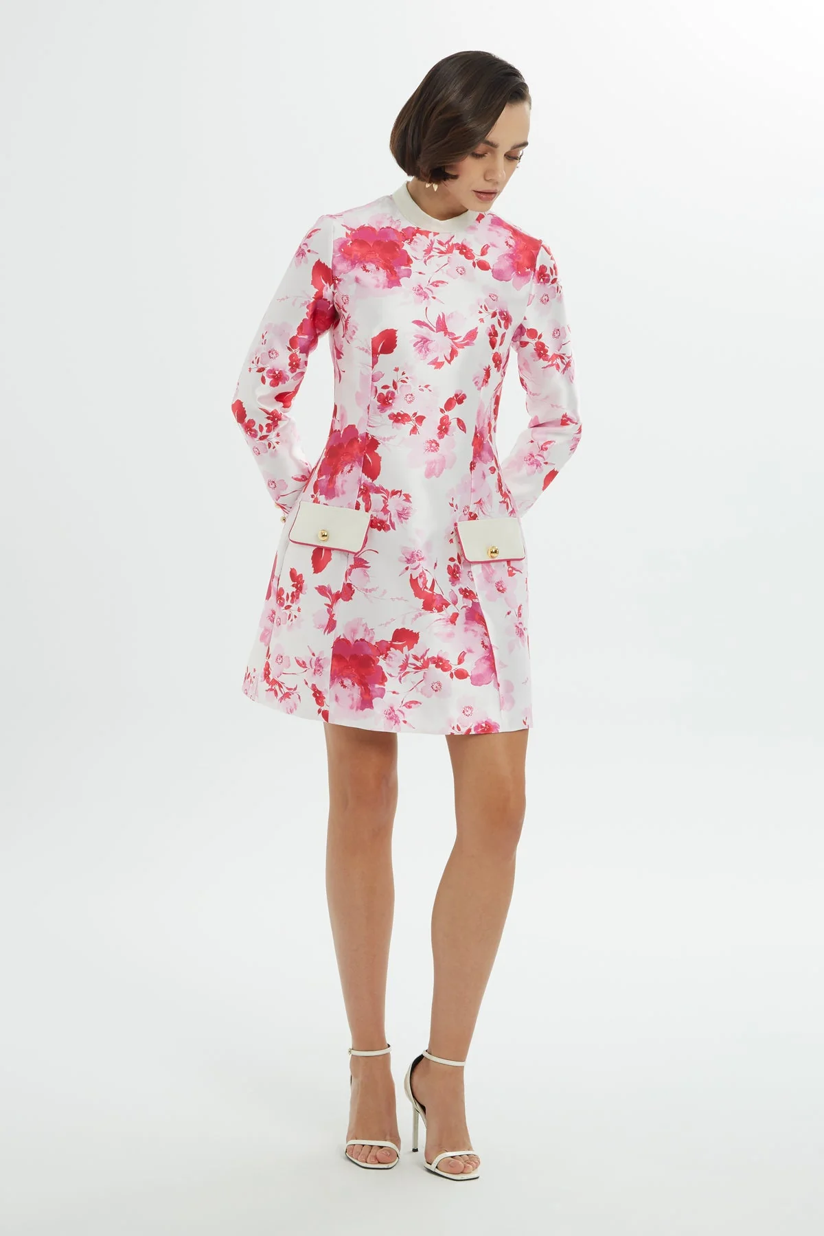 Printed High-Neck Mini Dress - Image 4