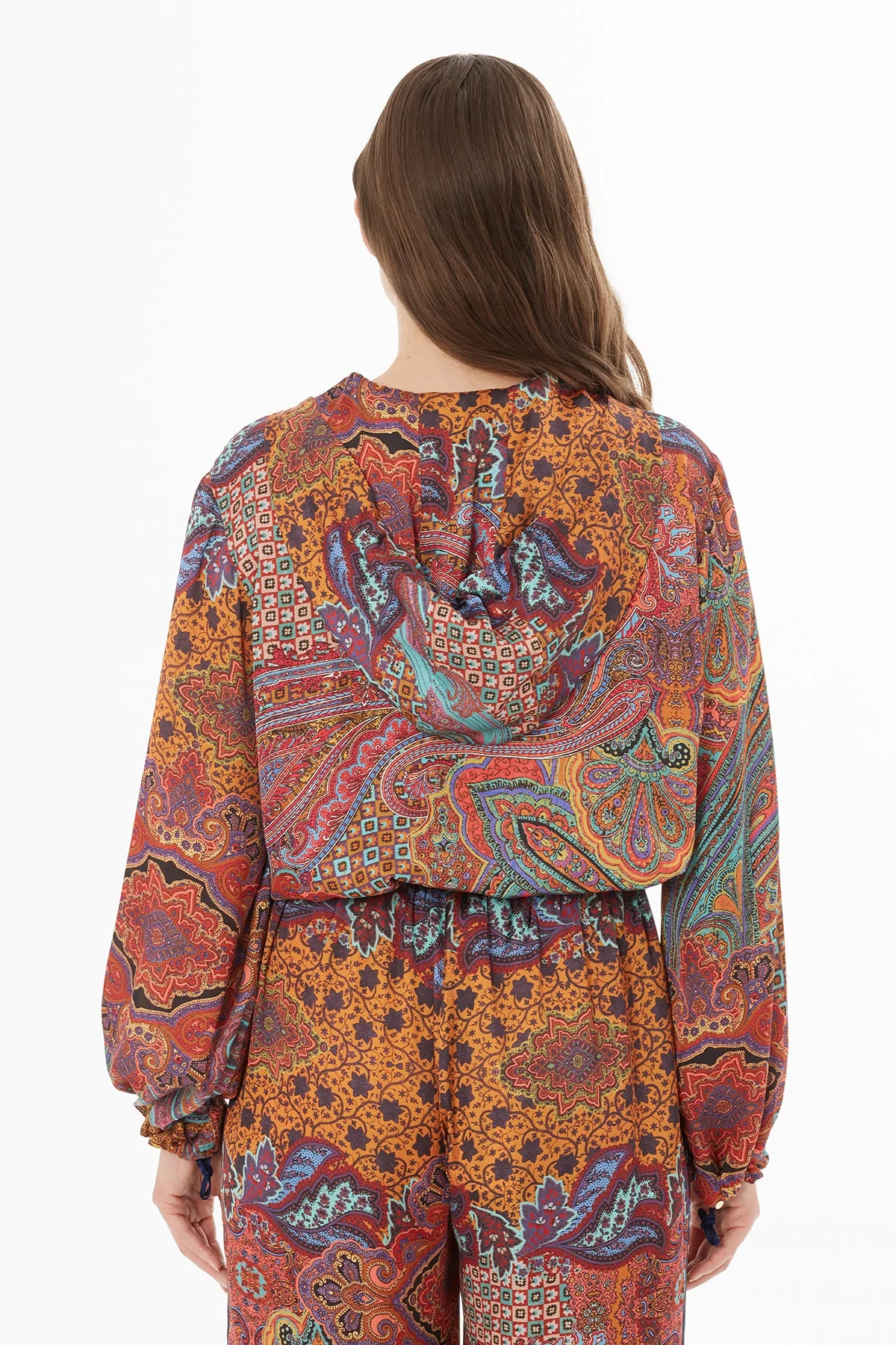 Printed Jacket with Elastic Waist - Image 4