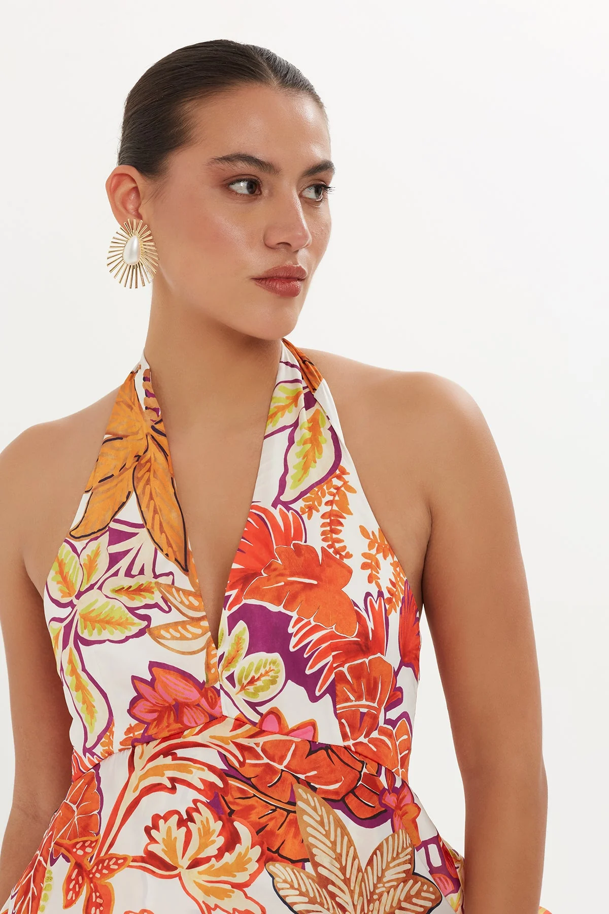 Printed Layered Ruffle Midi Dress - Image 2