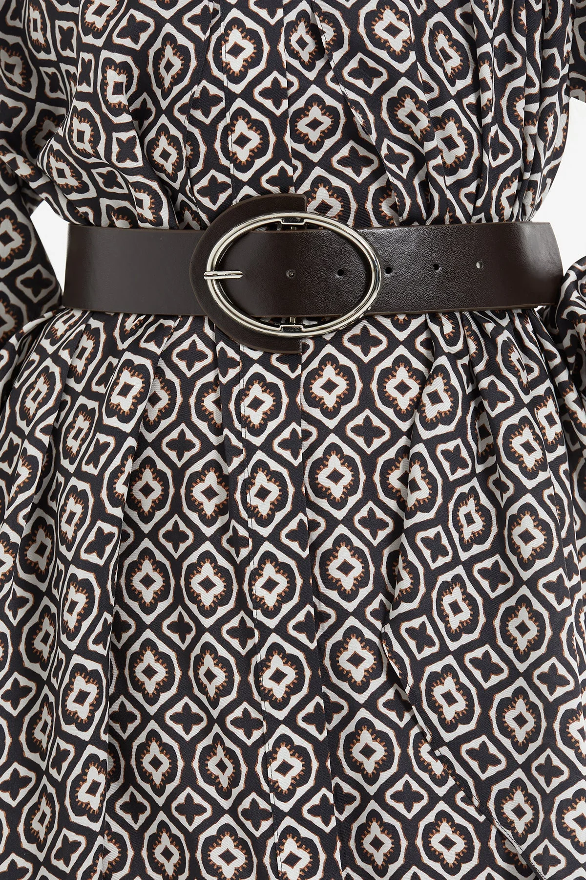 Printed Long Brown Dress - Image 2