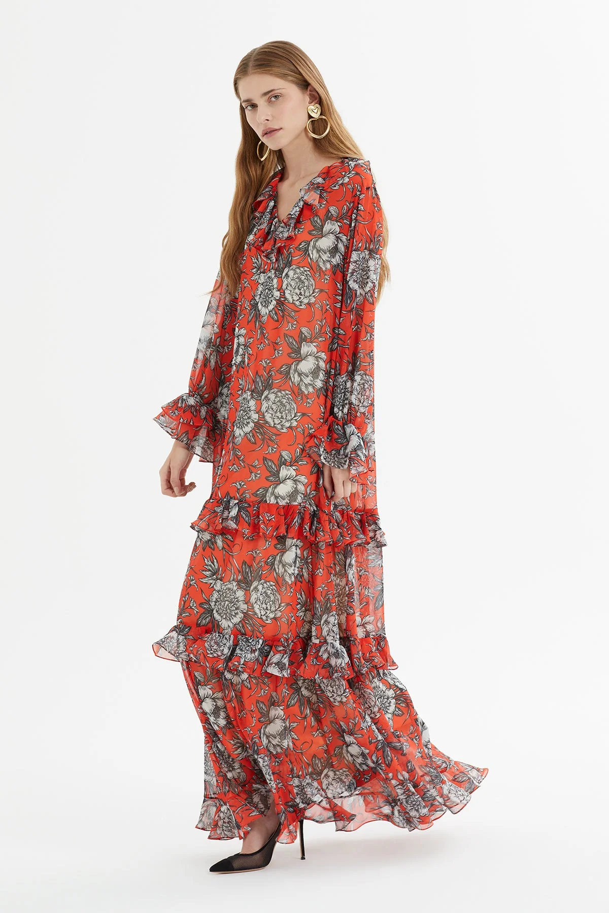Printed Long Dress with Elasticated Ankles - Image 5