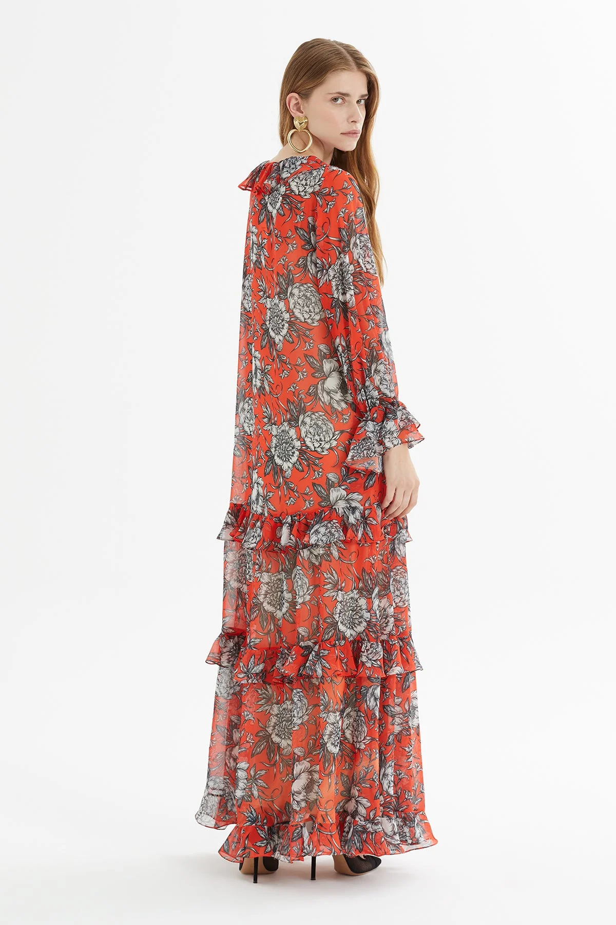 Printed Long Dress with Elasticated Ankles - Image 6