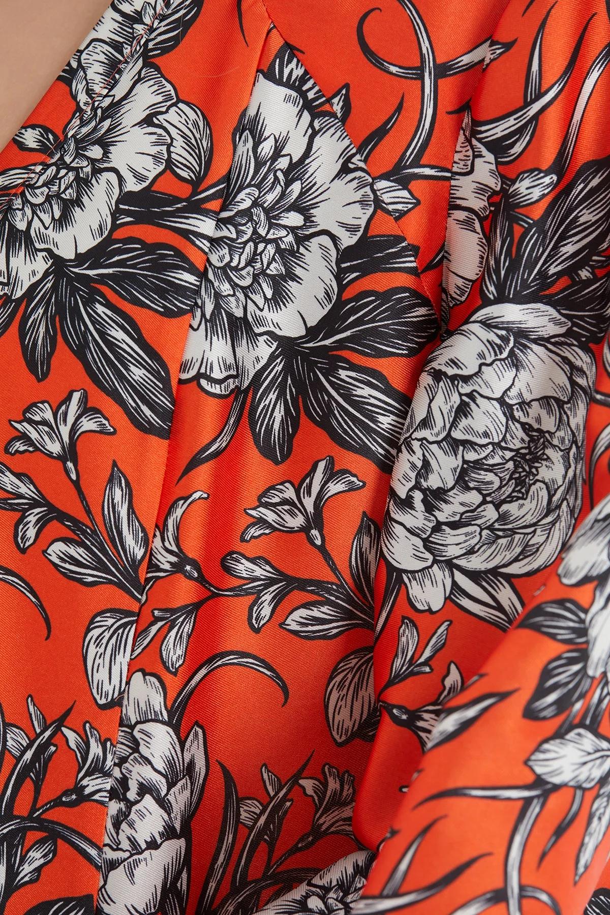 Printed Long Flared Dress - Image 3