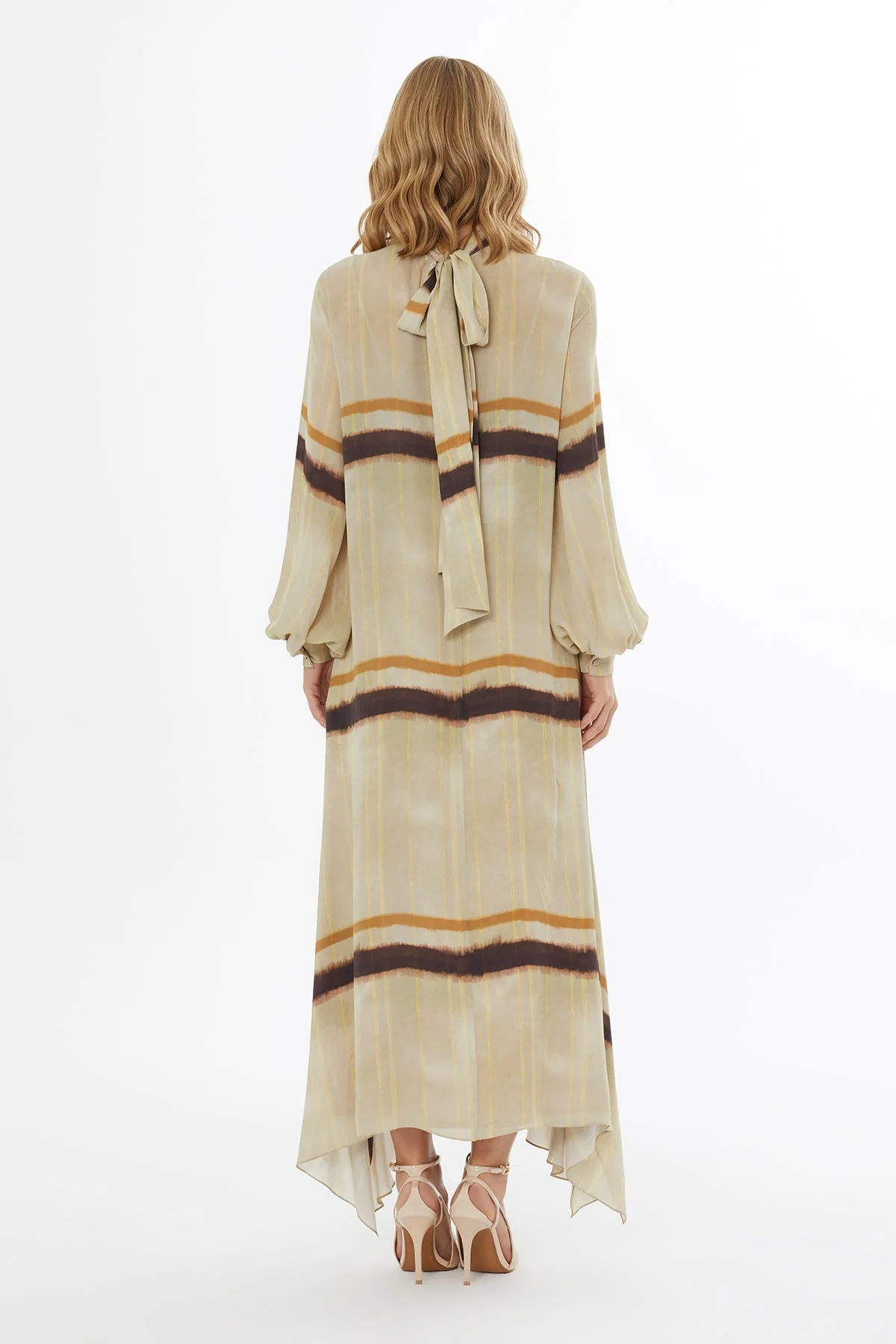 Printed Long-Sleeved Midi Dress - Image 5